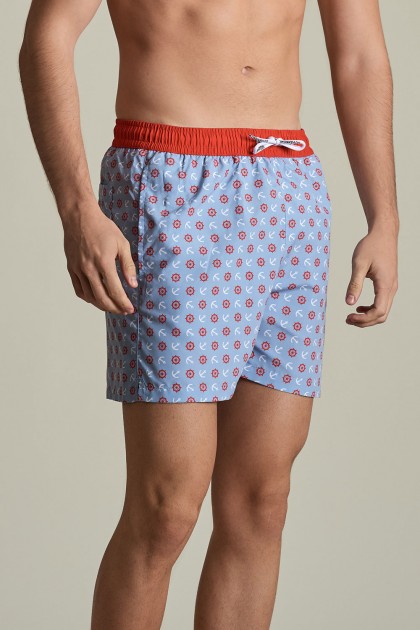 Nautic pattern swimming shorts