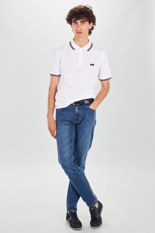 Polo de piqué con rayas Polo de piqué con rayas