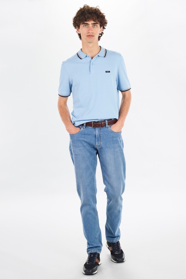 Polo de piqué con rayas Polo de piqué con rayas