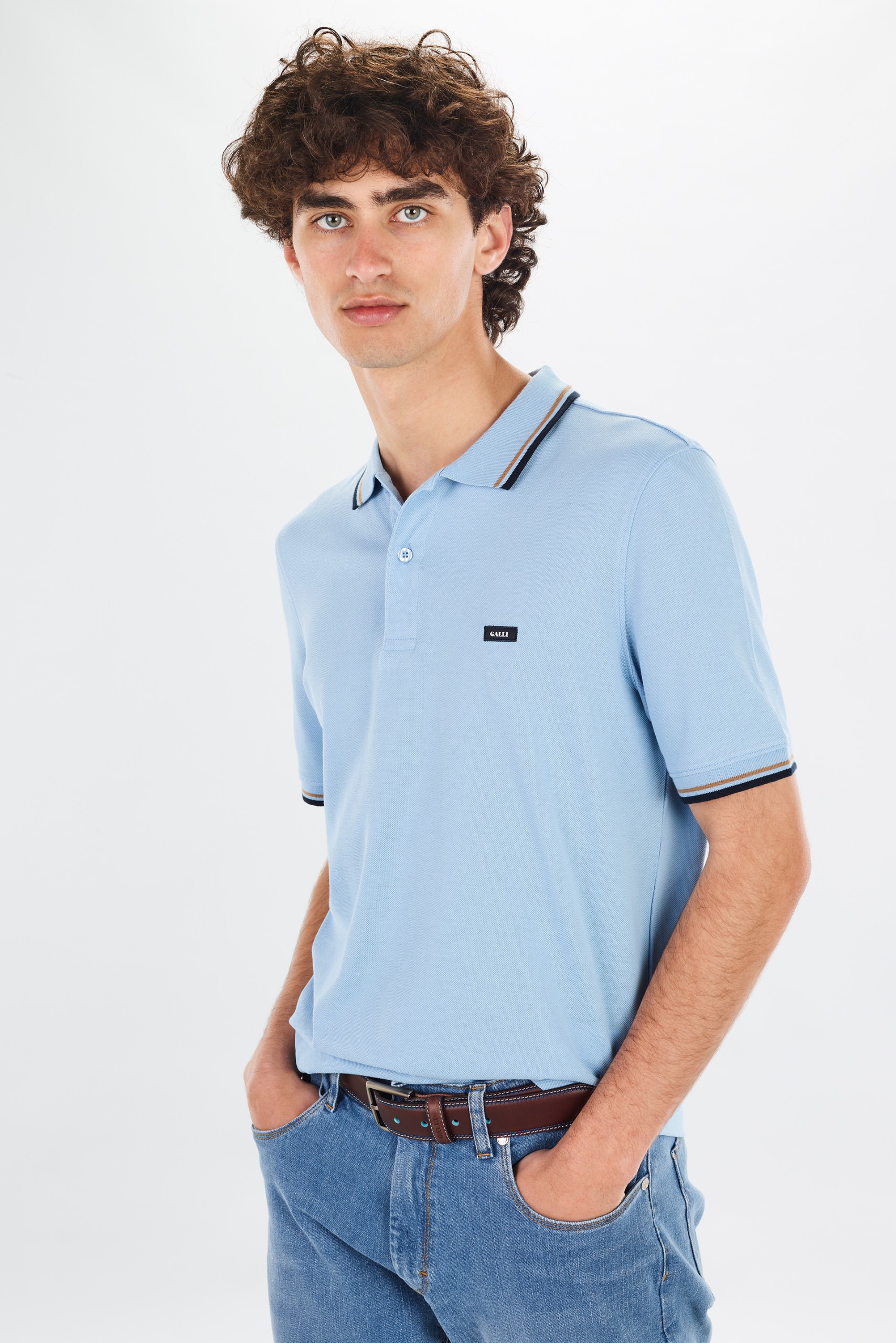 Polo de piqué con rayas