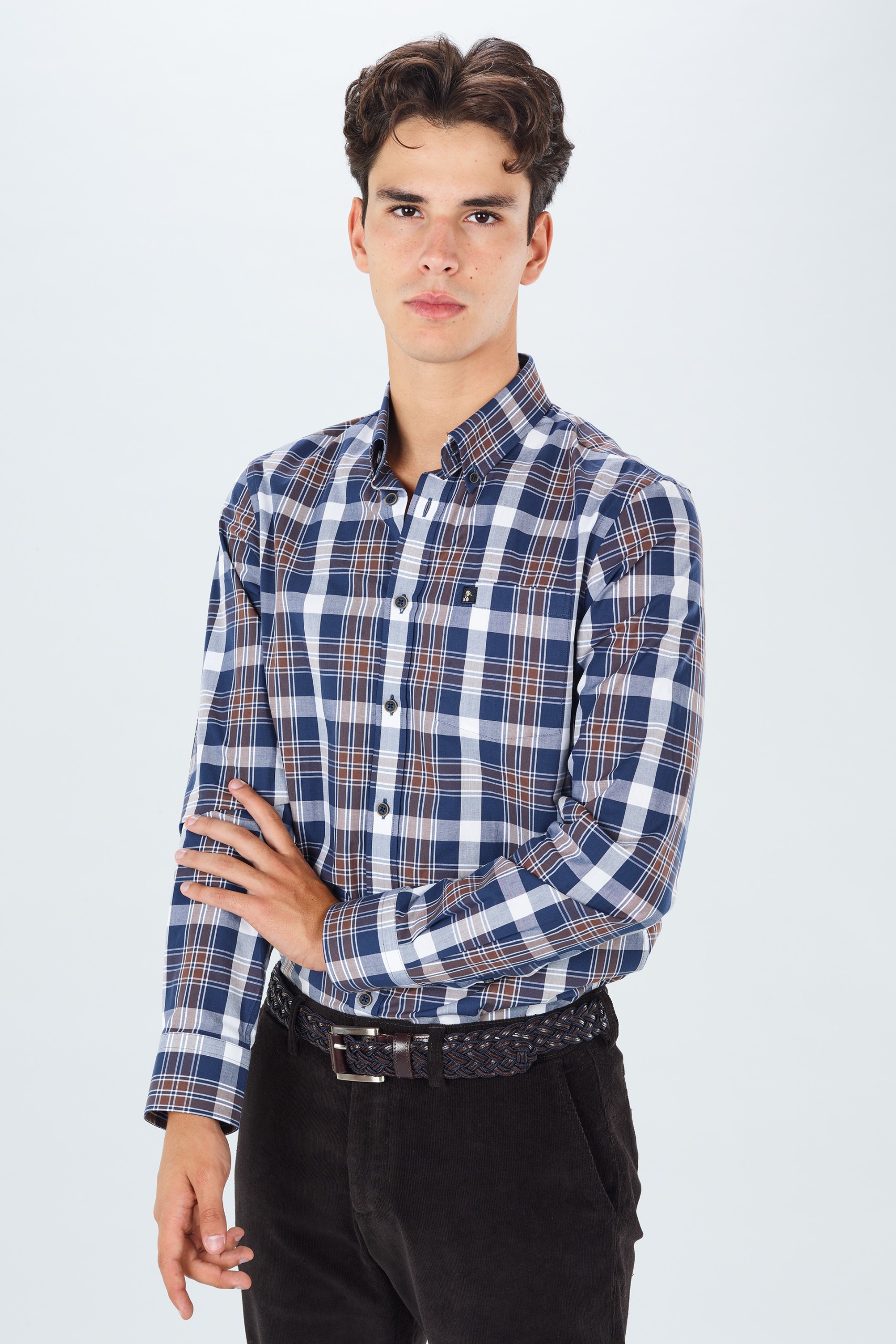 Camisa regular fit a cuadros