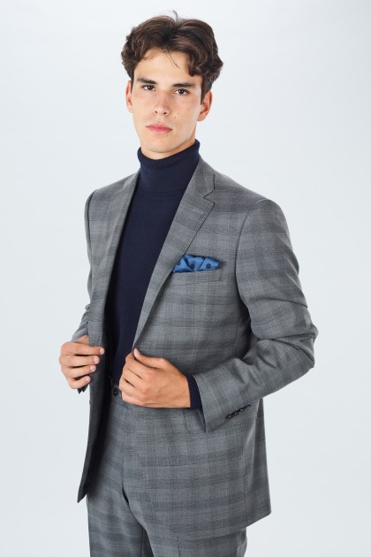 Tailored fit plaid suit