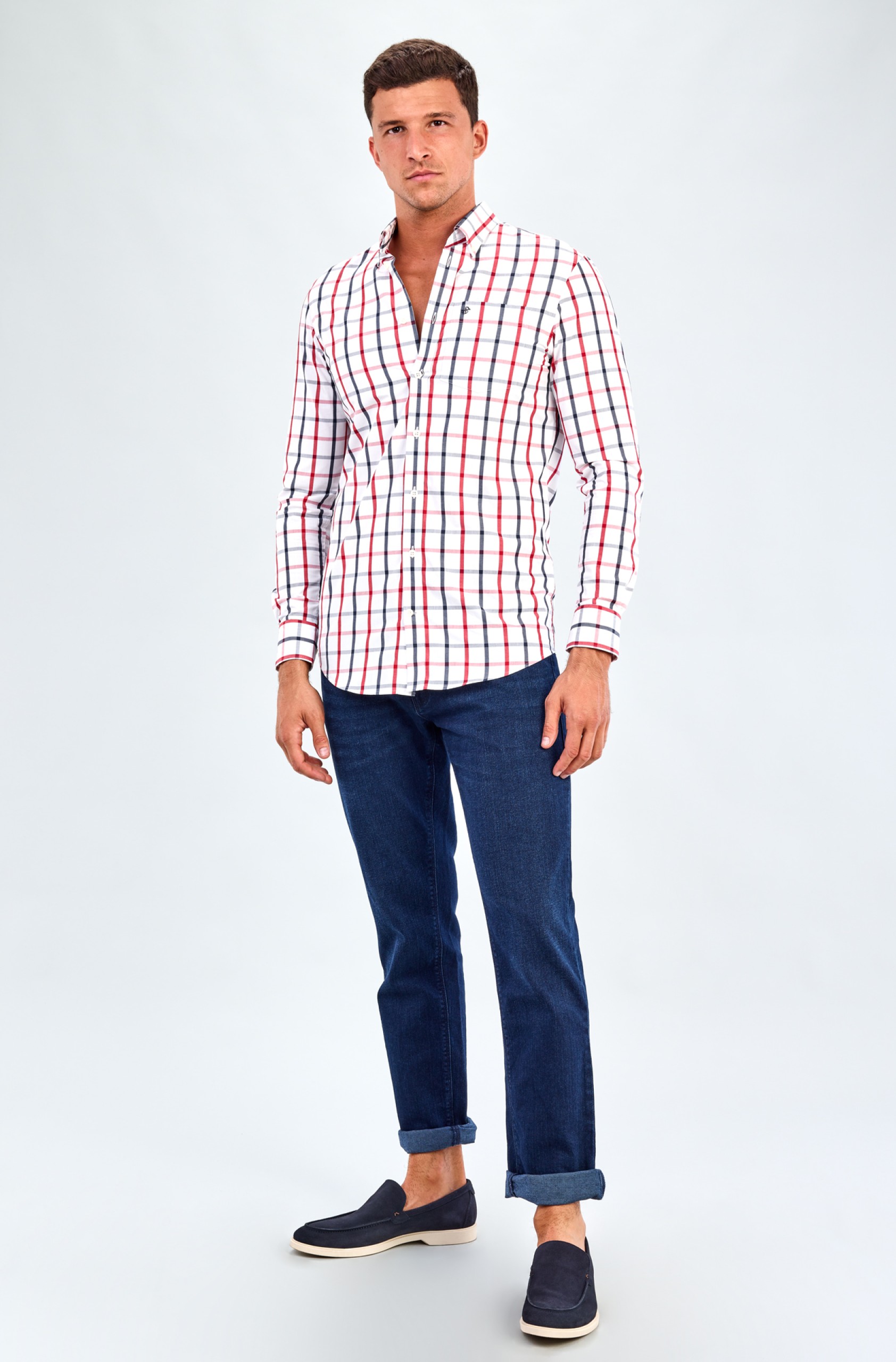 Camisa regular fit a cuadros