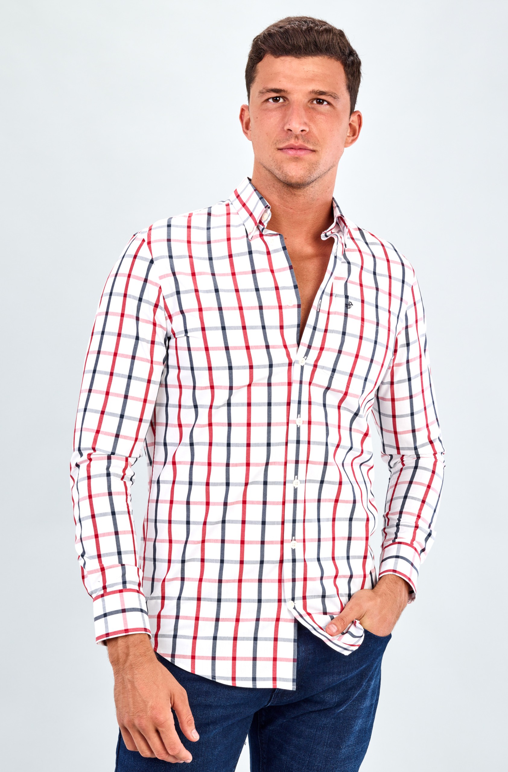Camisa regular fit a cuadros