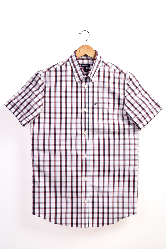 Camisa xadrez manga curta