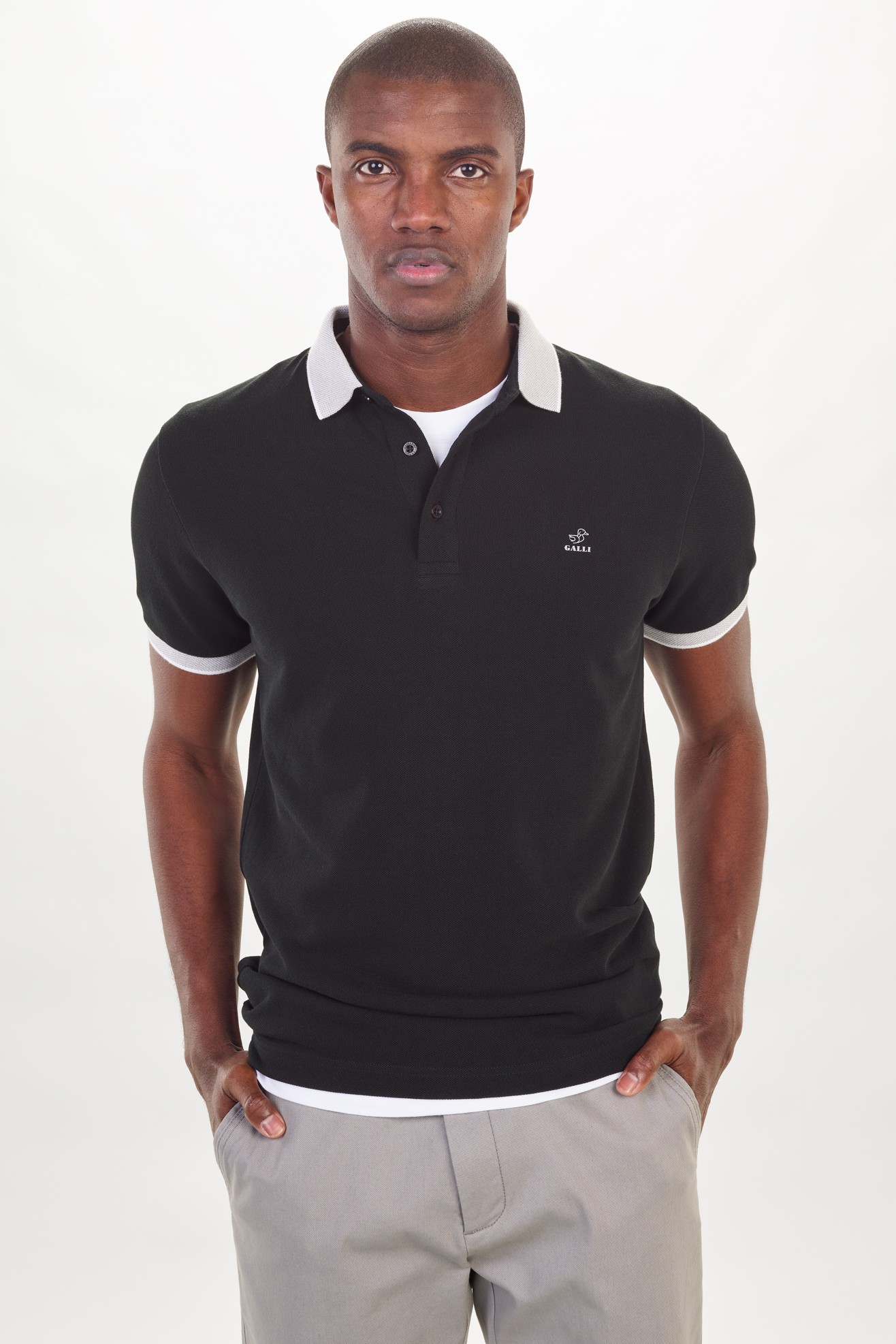 Polo piqué bicolor
