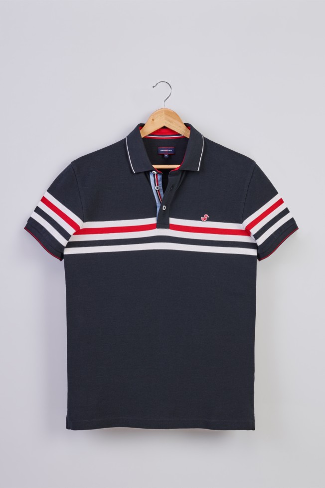 Polo piqué com riscas Polo piqué com riscas