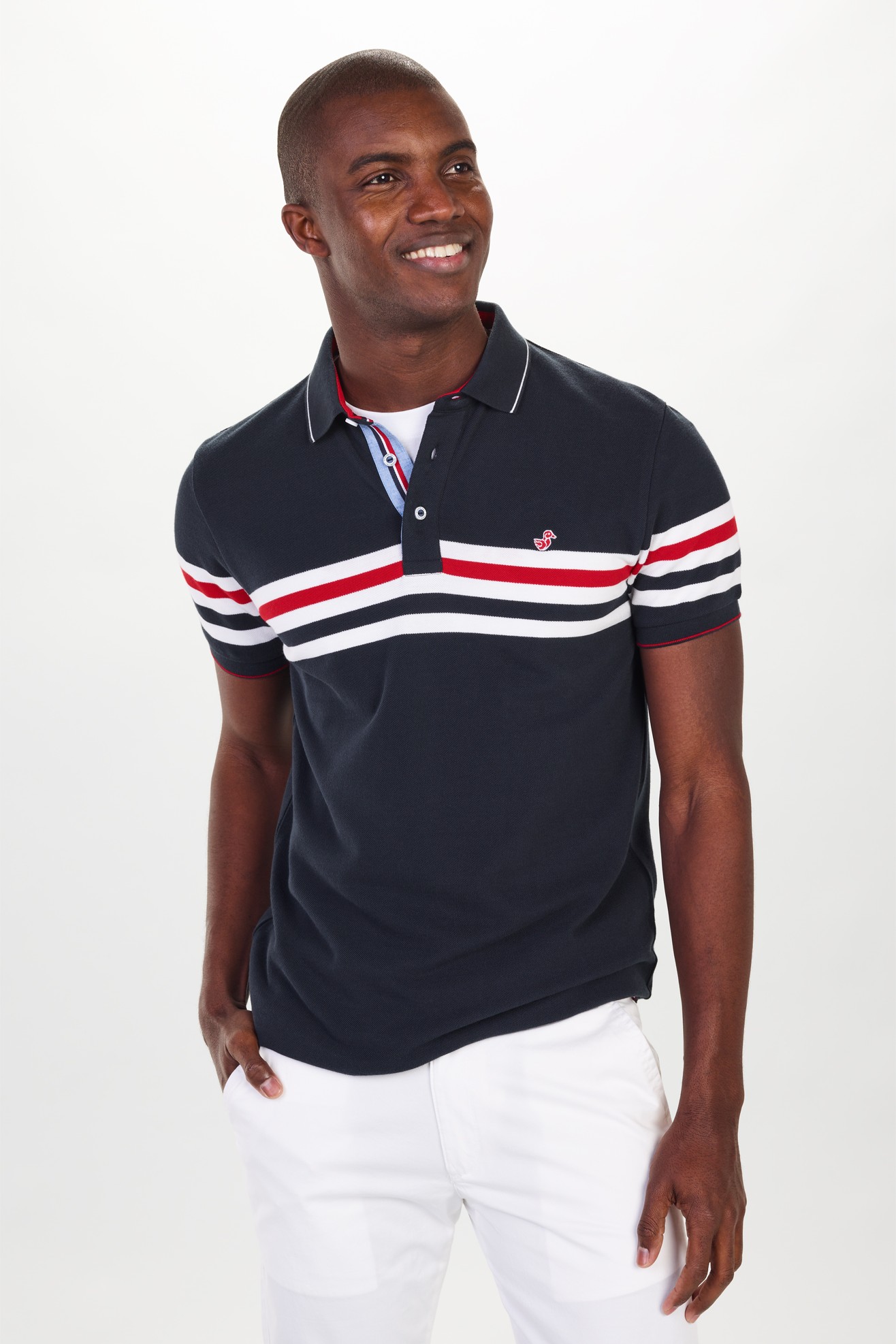 Polo piqu com riscas