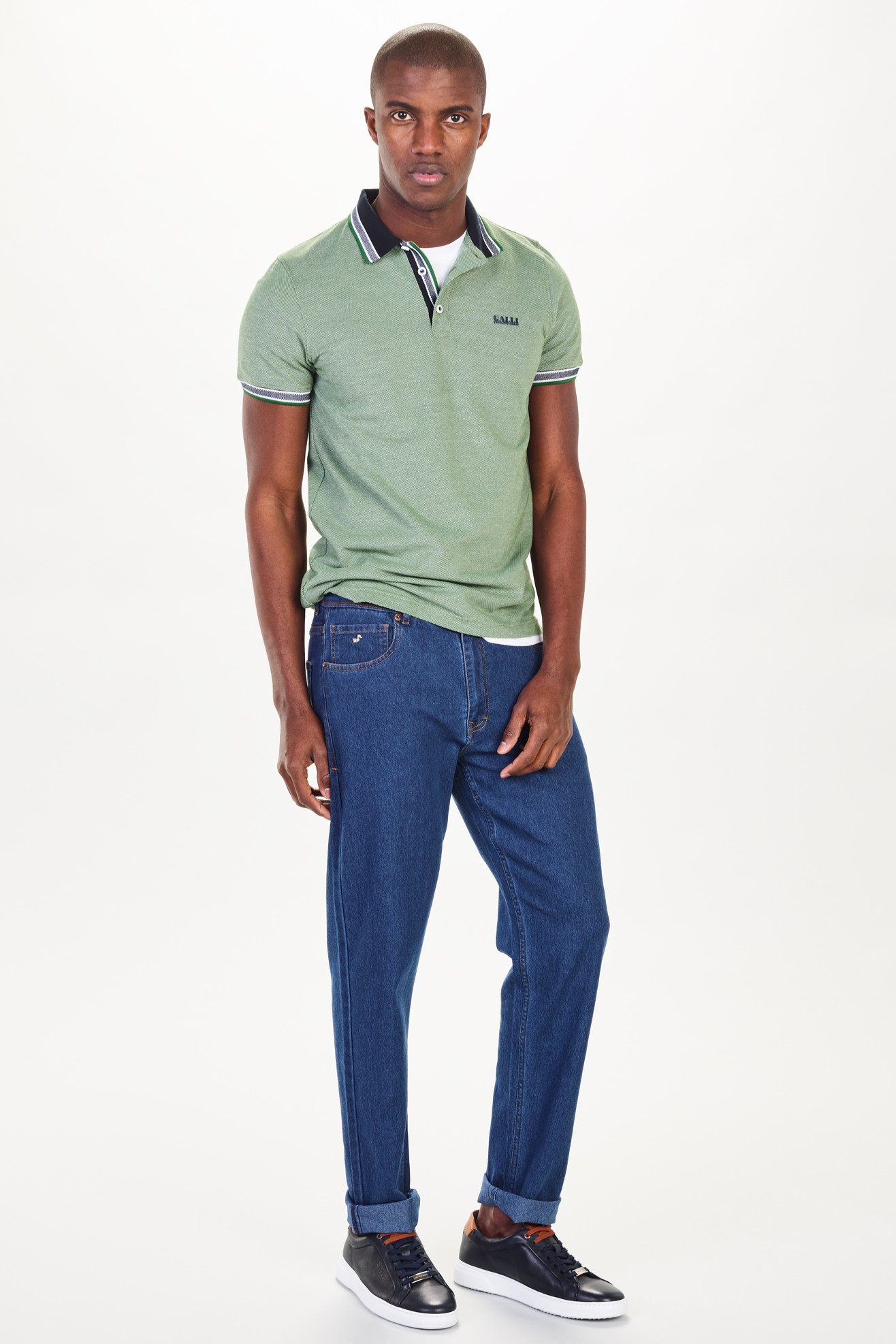 Calça 5 bolsos ganga slim fit