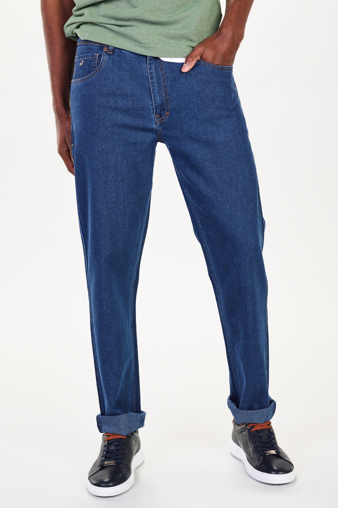 Calça 5 bolsos ganga slim fit