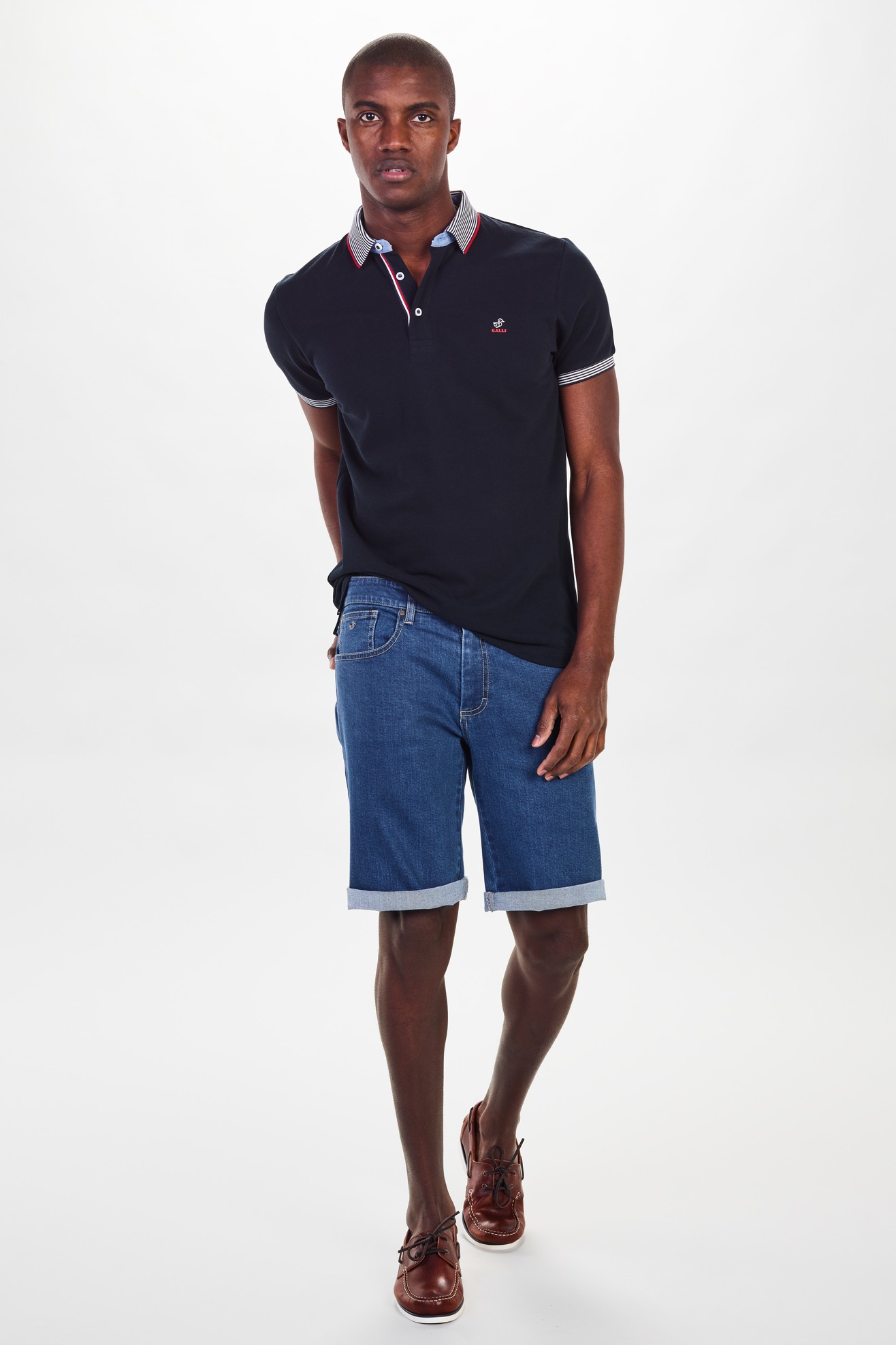Polo piqué com riscas