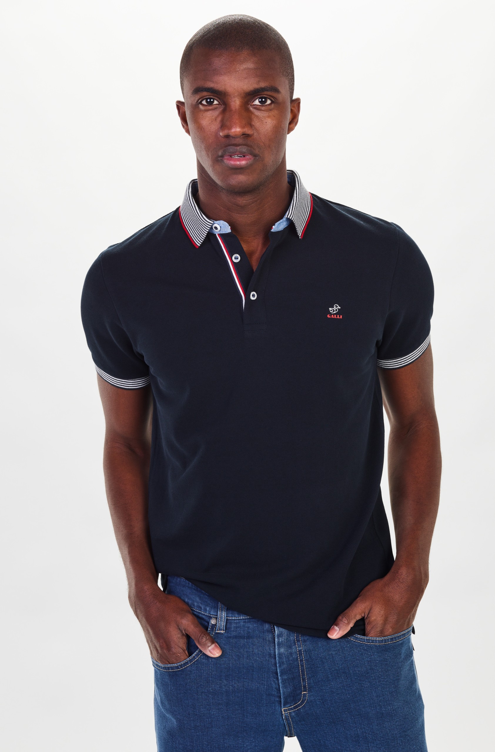 Polo de piqué con rayas