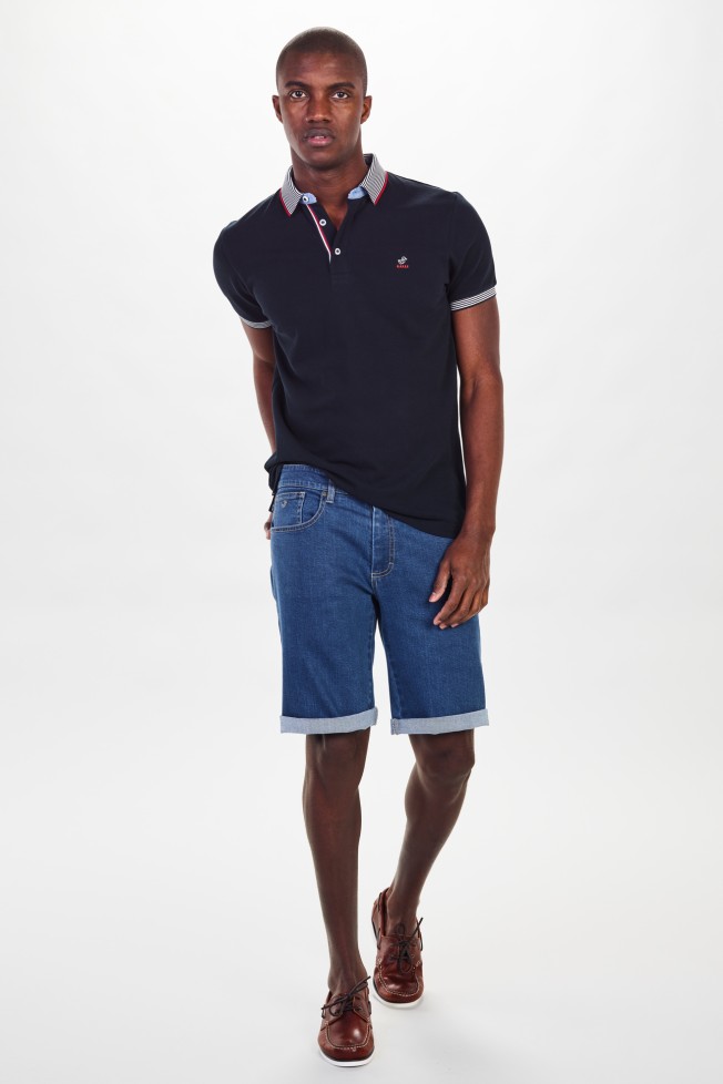 Polo de piqué con rayas Polo de piqué con rayas