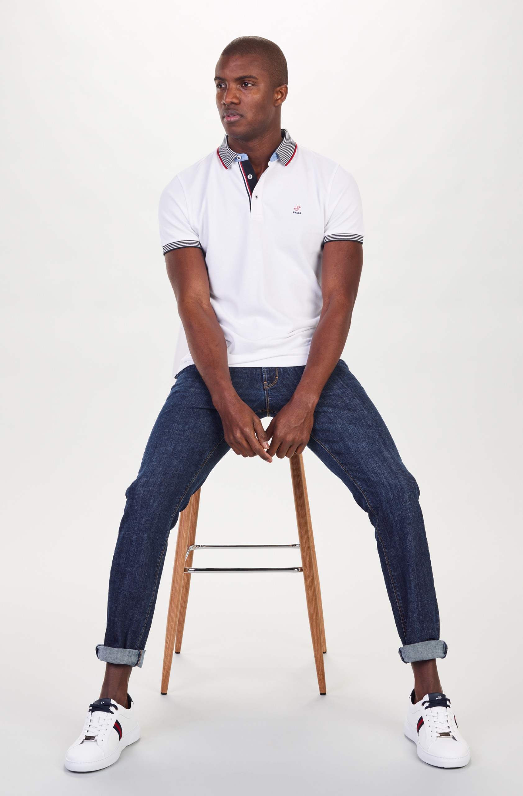 Polo de piqué con rayas