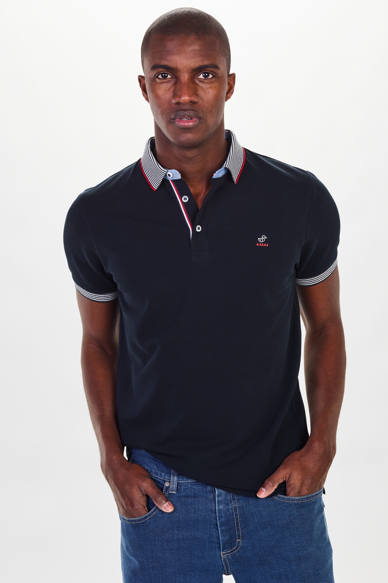 Polo de piqué con rayas
