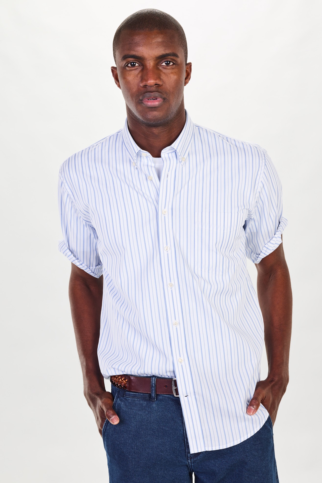 Camisa riscas regular fit 