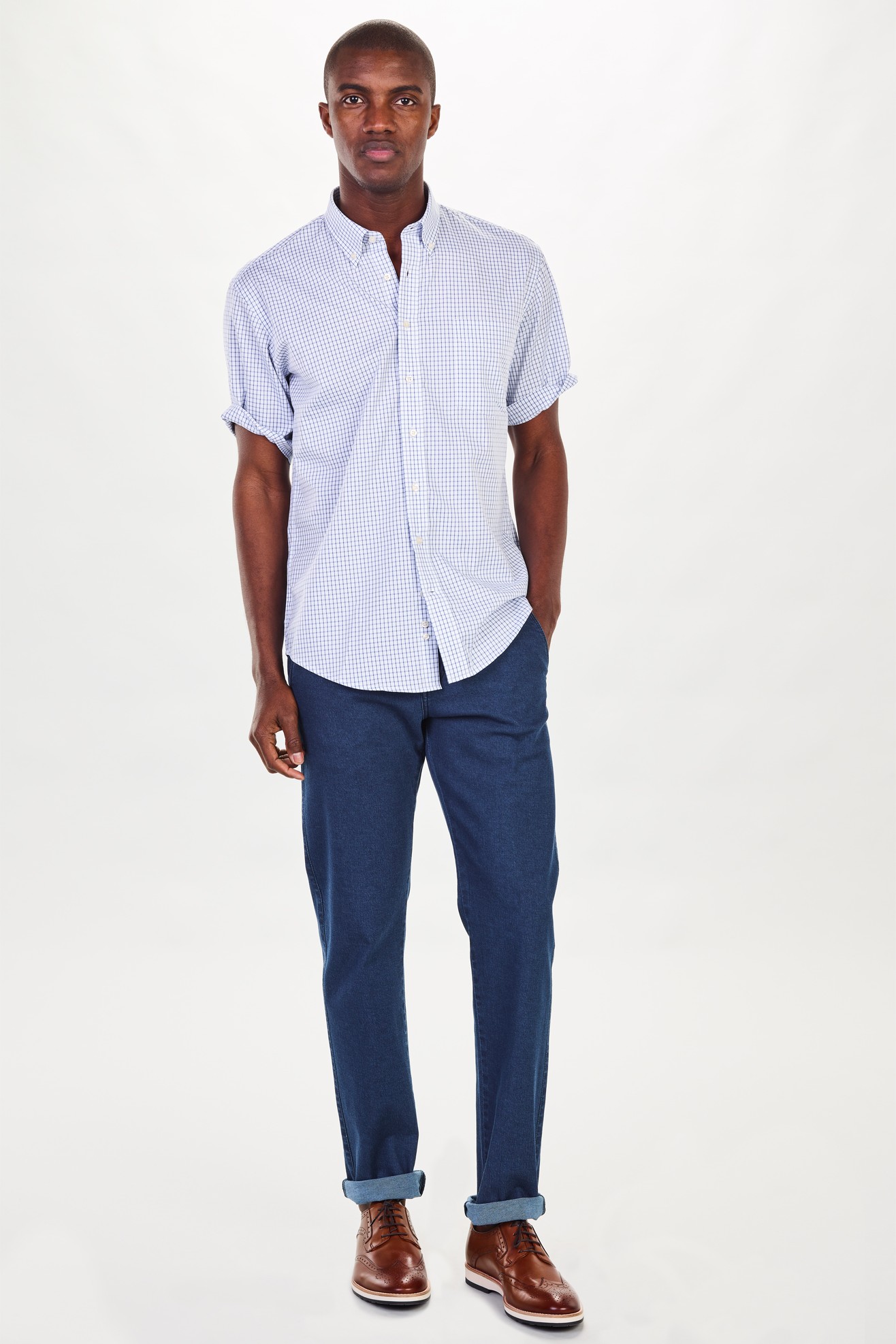 Camisa regular fit a cuadros