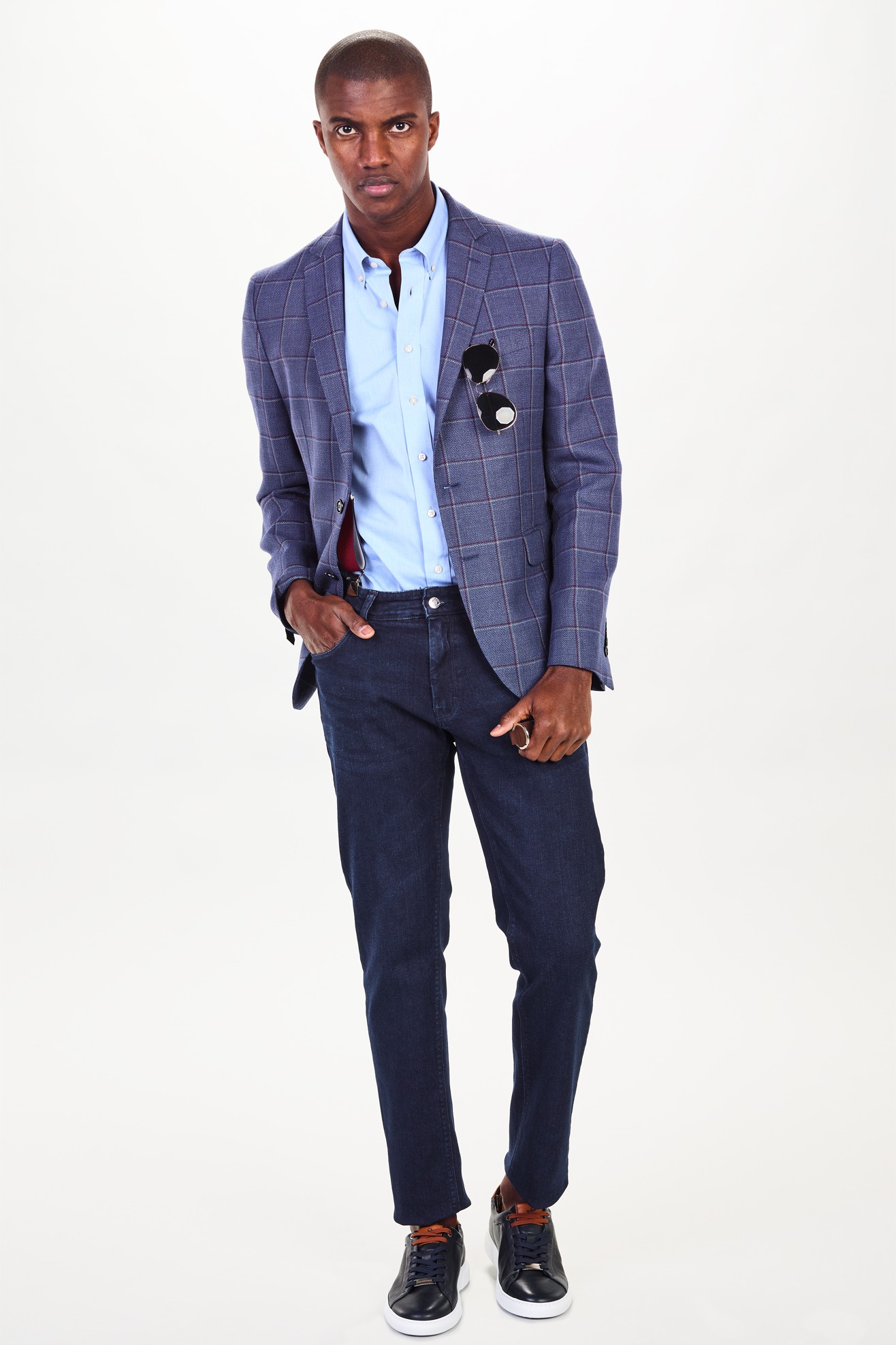 Blazer xadrez slim fit