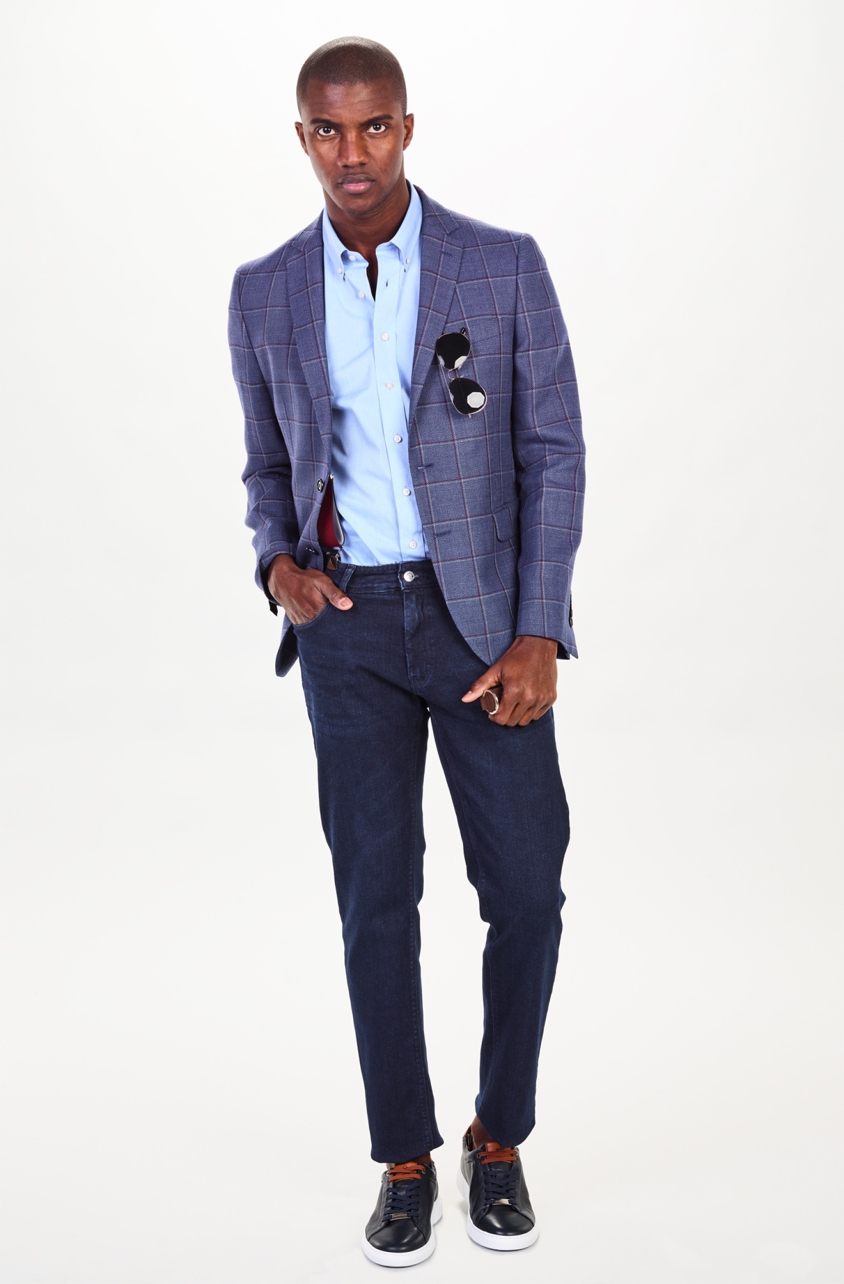 Blazer xadrez slim fit