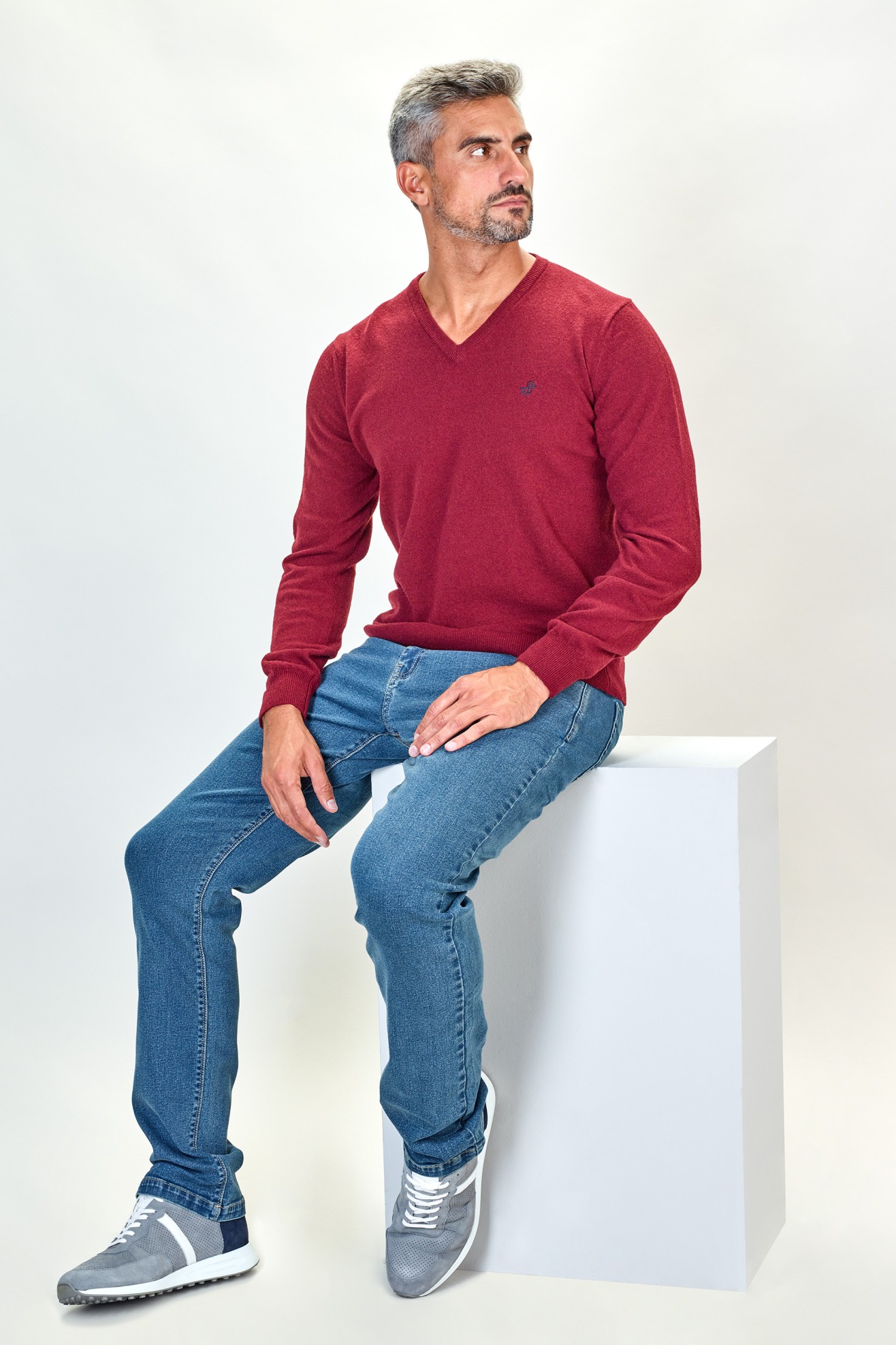 Pullover com decote em V