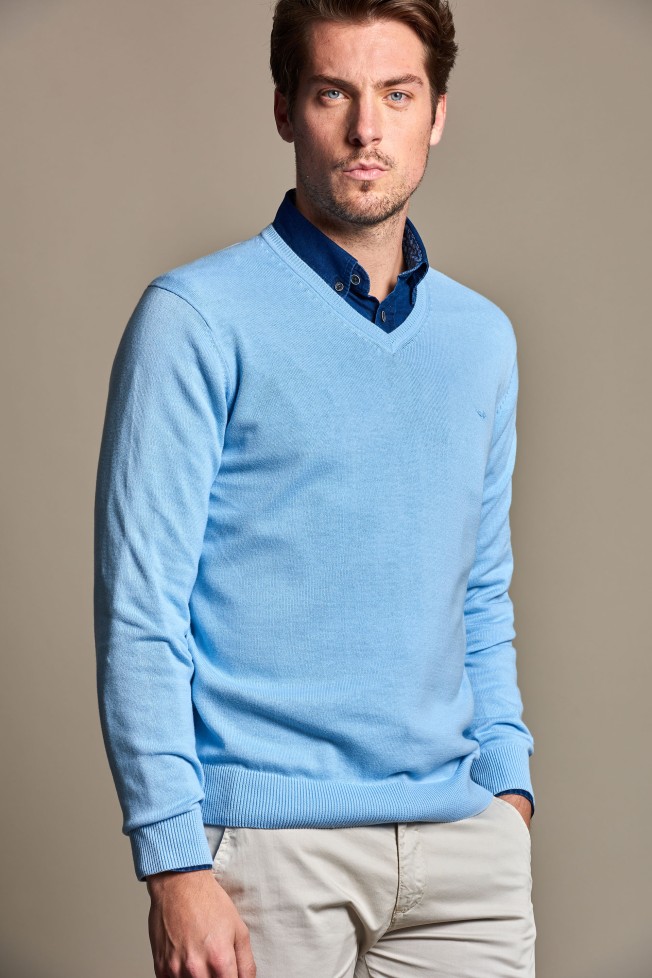 Jersey con cuello en V 