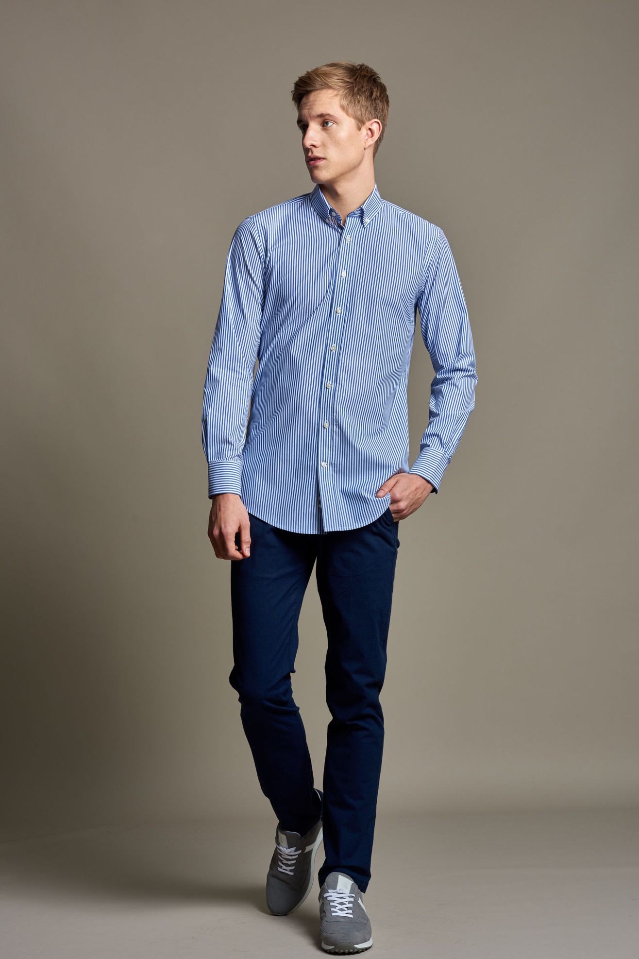 Camisa slim fit s riscas