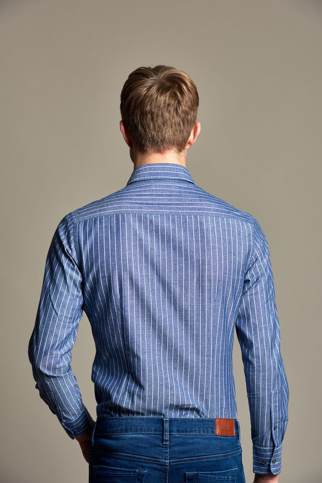 Camisa riscas slim fit