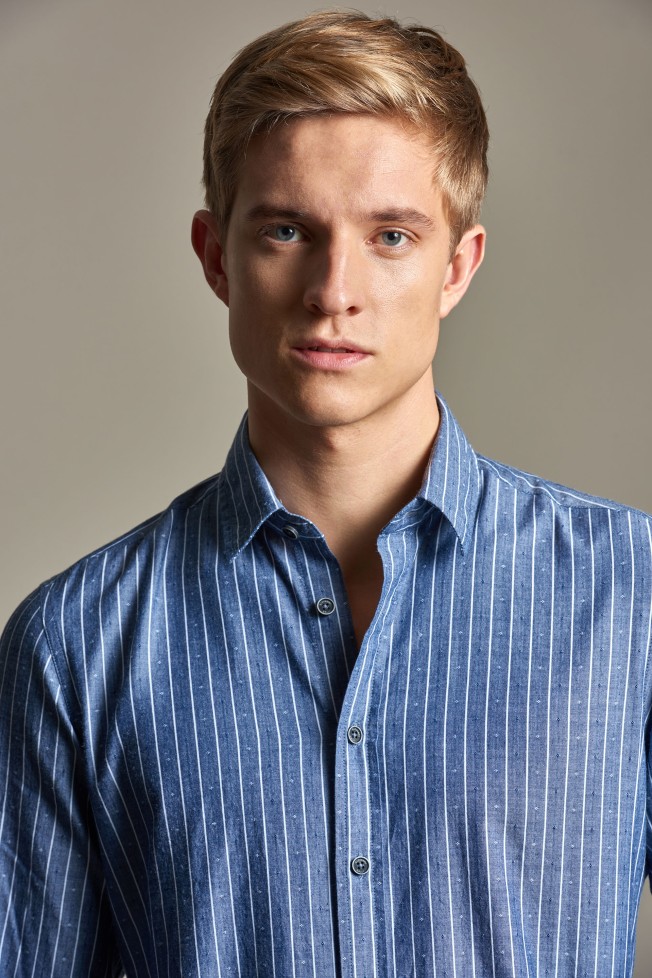 Camisa riscas slim fit