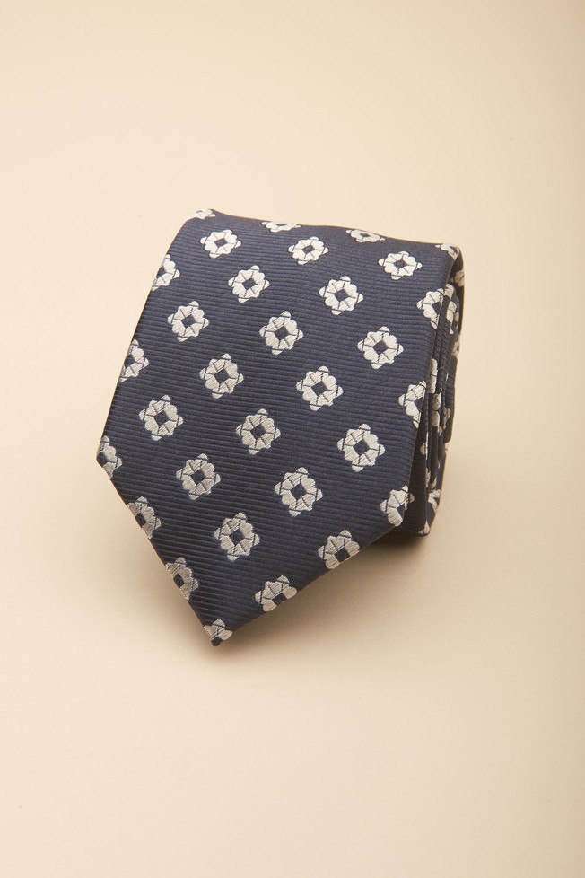 Corbata de seda estampada 
