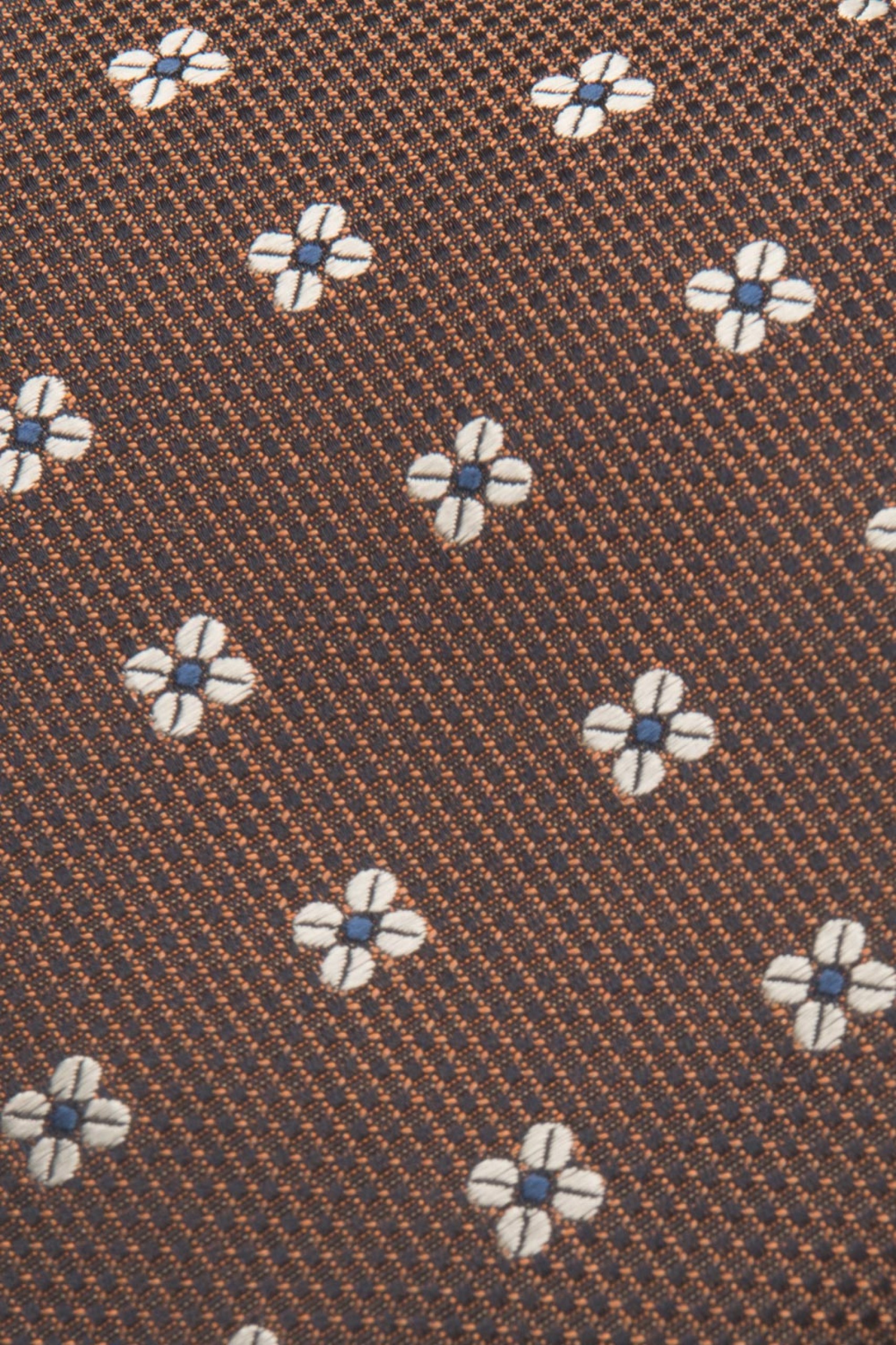 Corbata de seda con estampado de flores