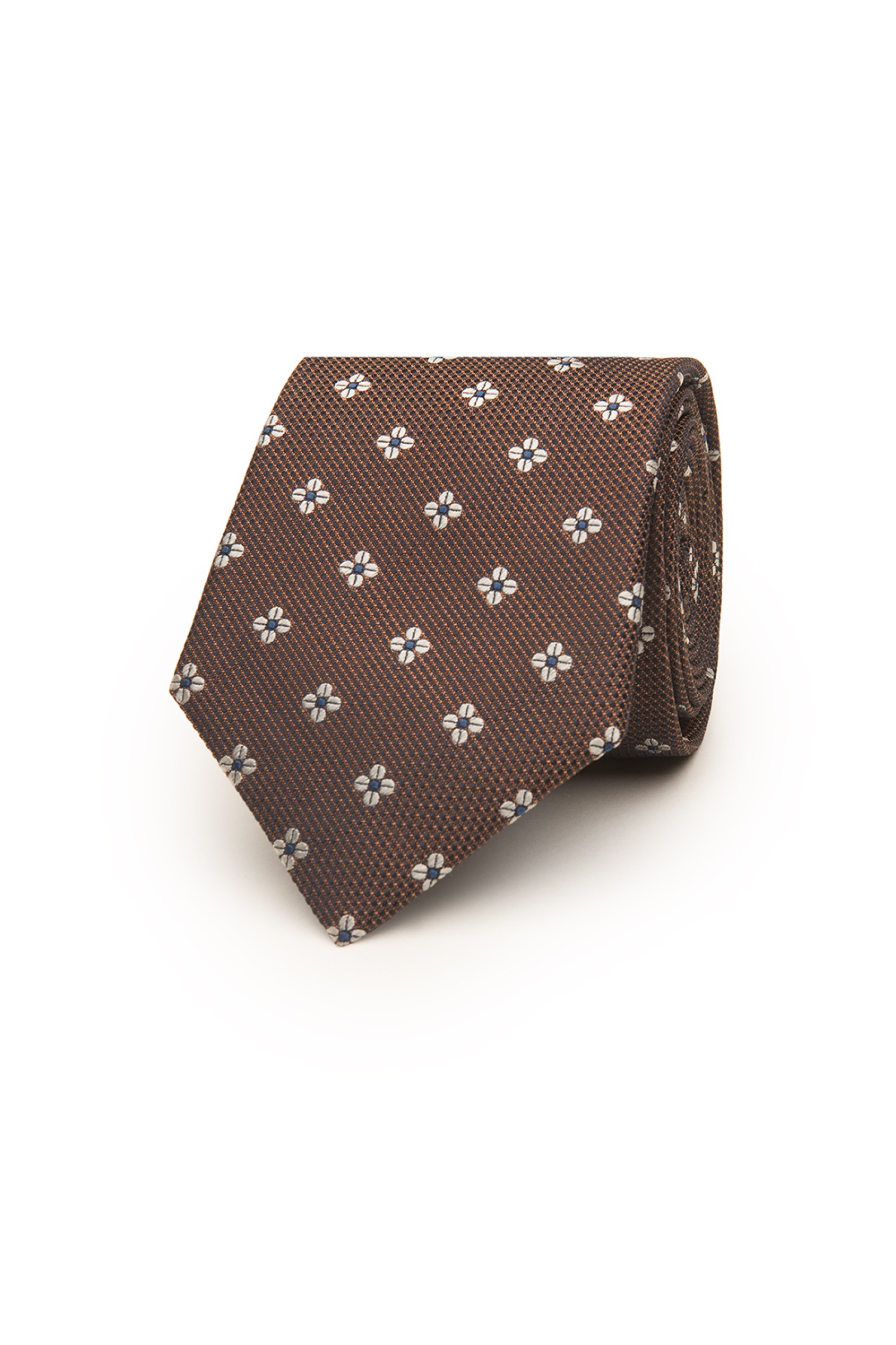 Corbata de seda con estampado de flores