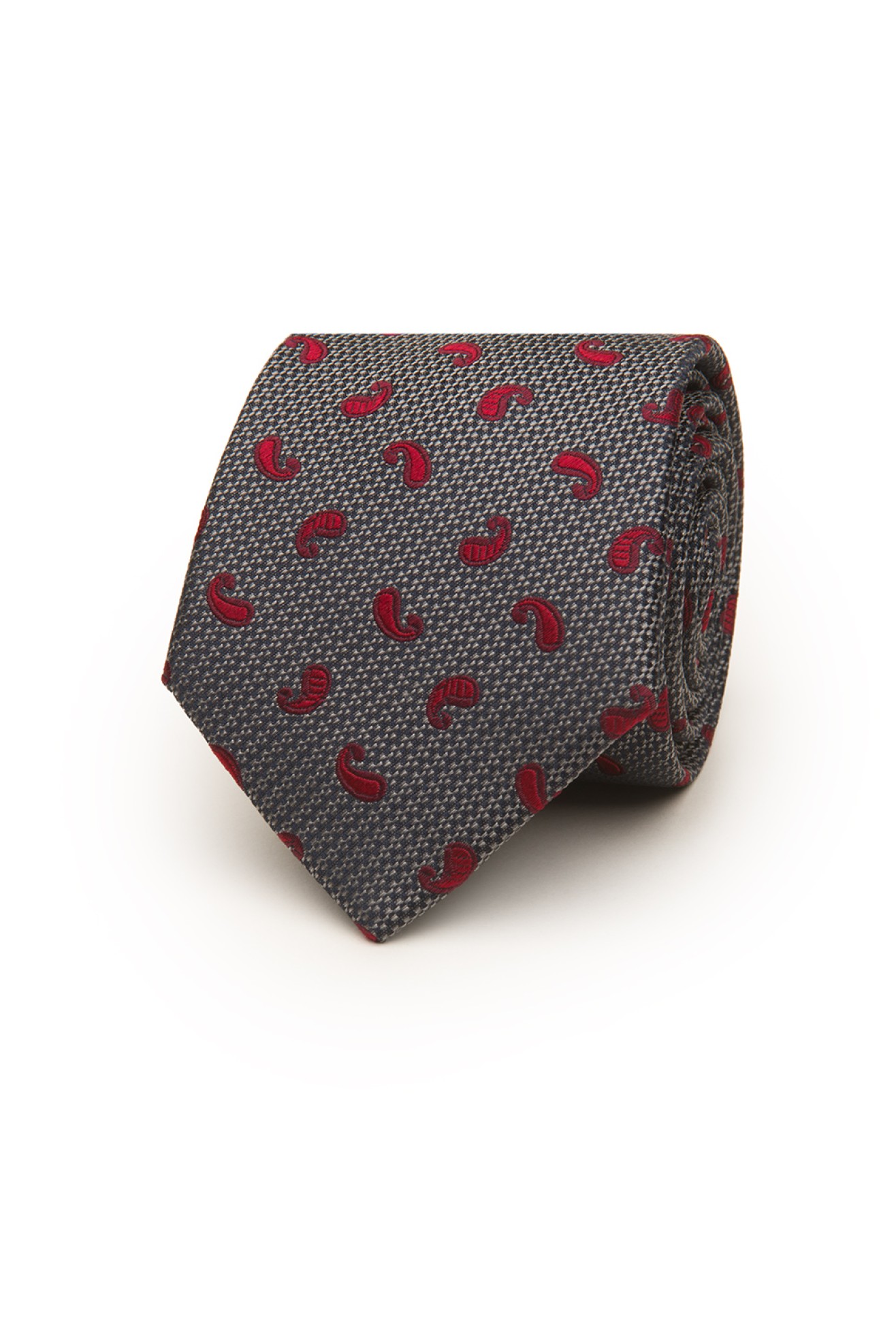 Corbata de seda con motivo de cornucopia 