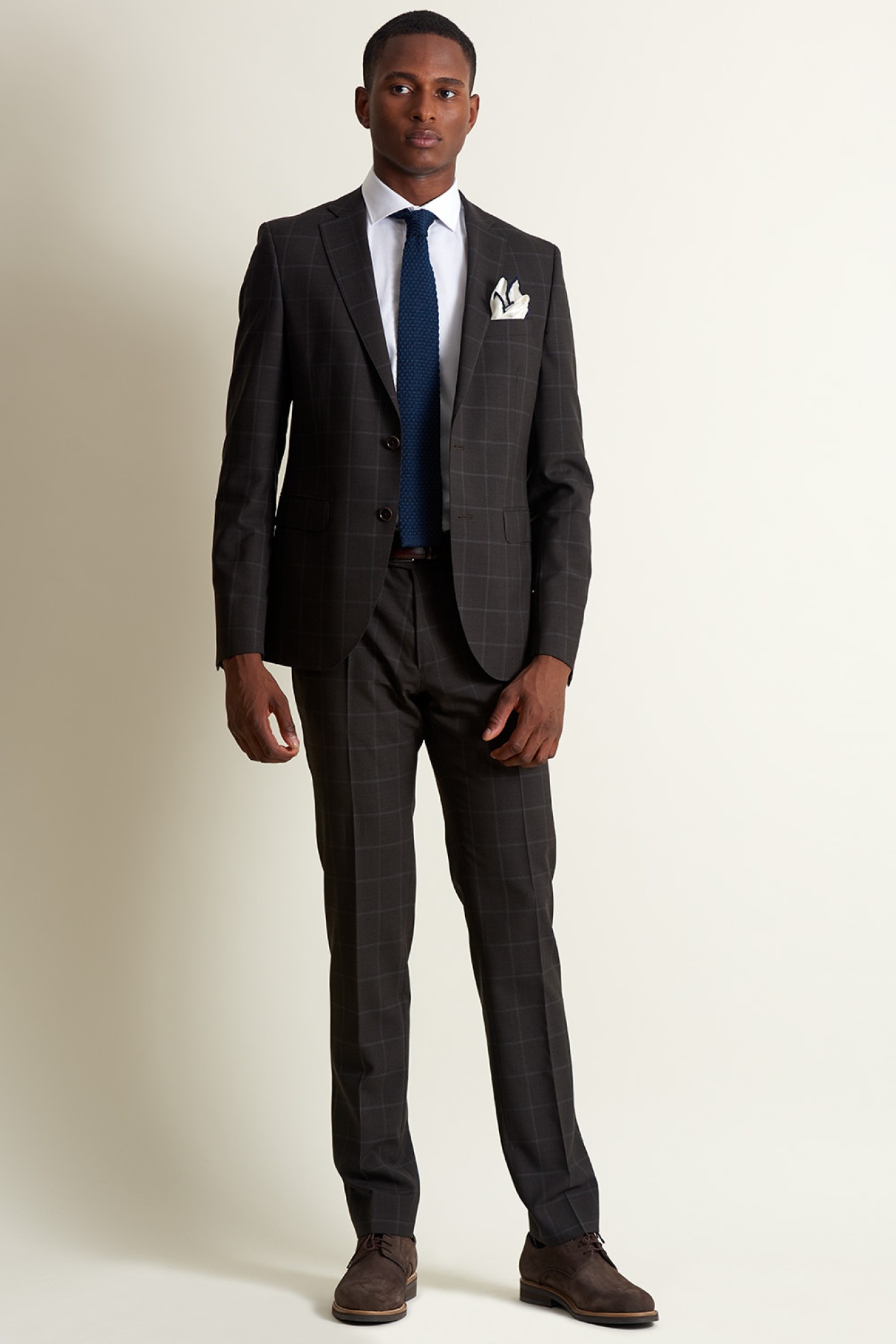 Fato slim fit xadrez