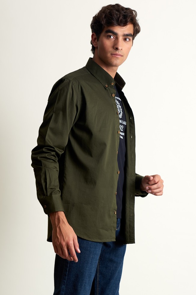 Camisa de algodão slim fit Camisa de algodão slim fit