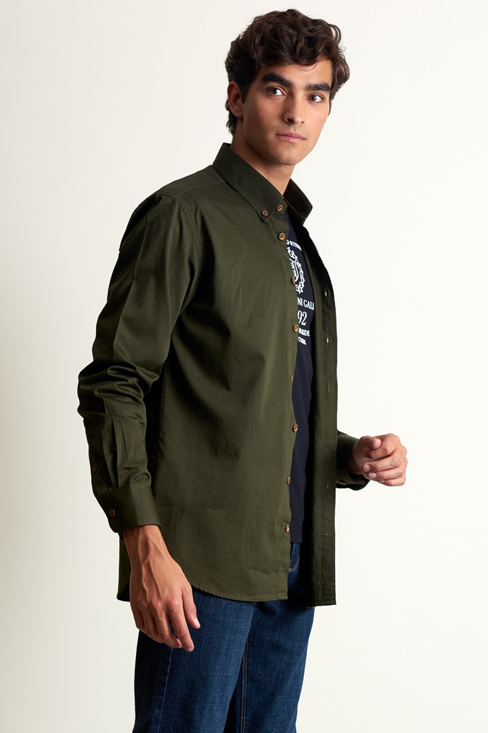 Camisa slim fit de algodón