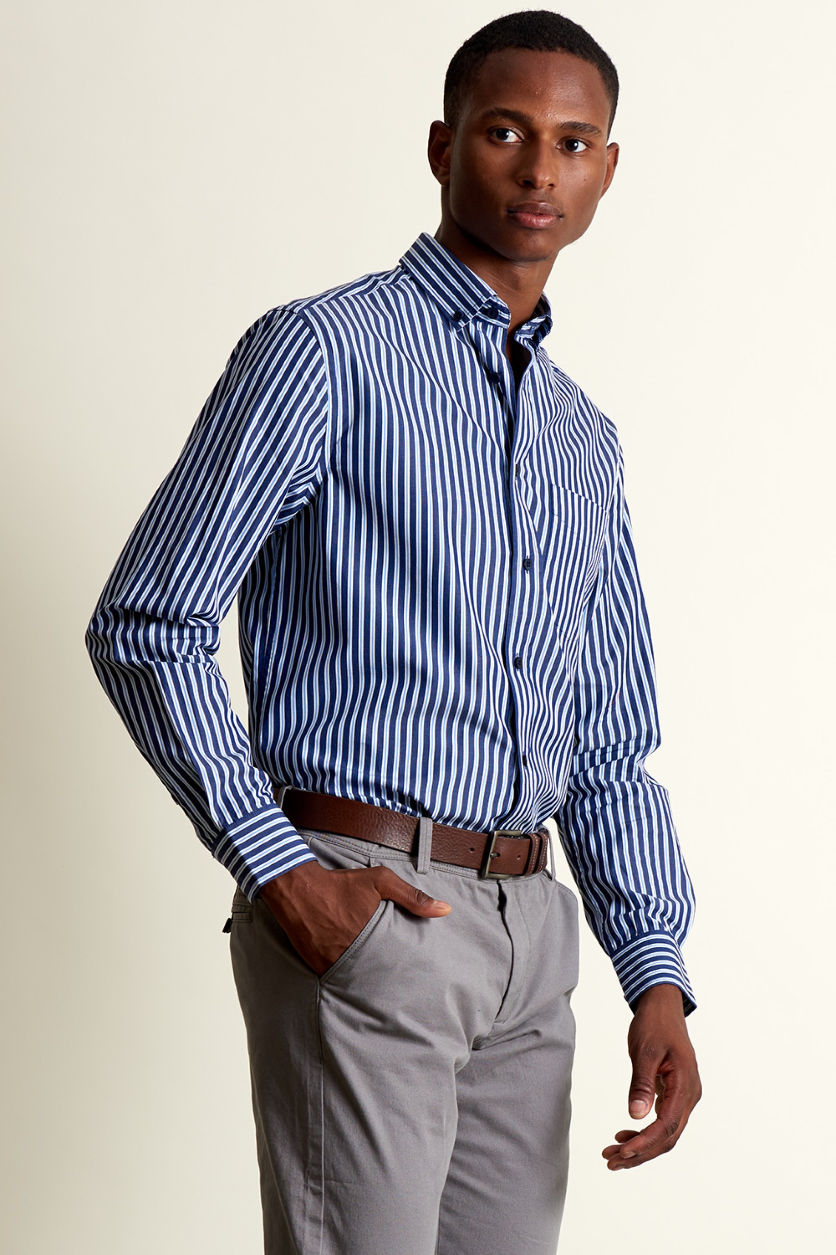 Camisa a rayas regular fit