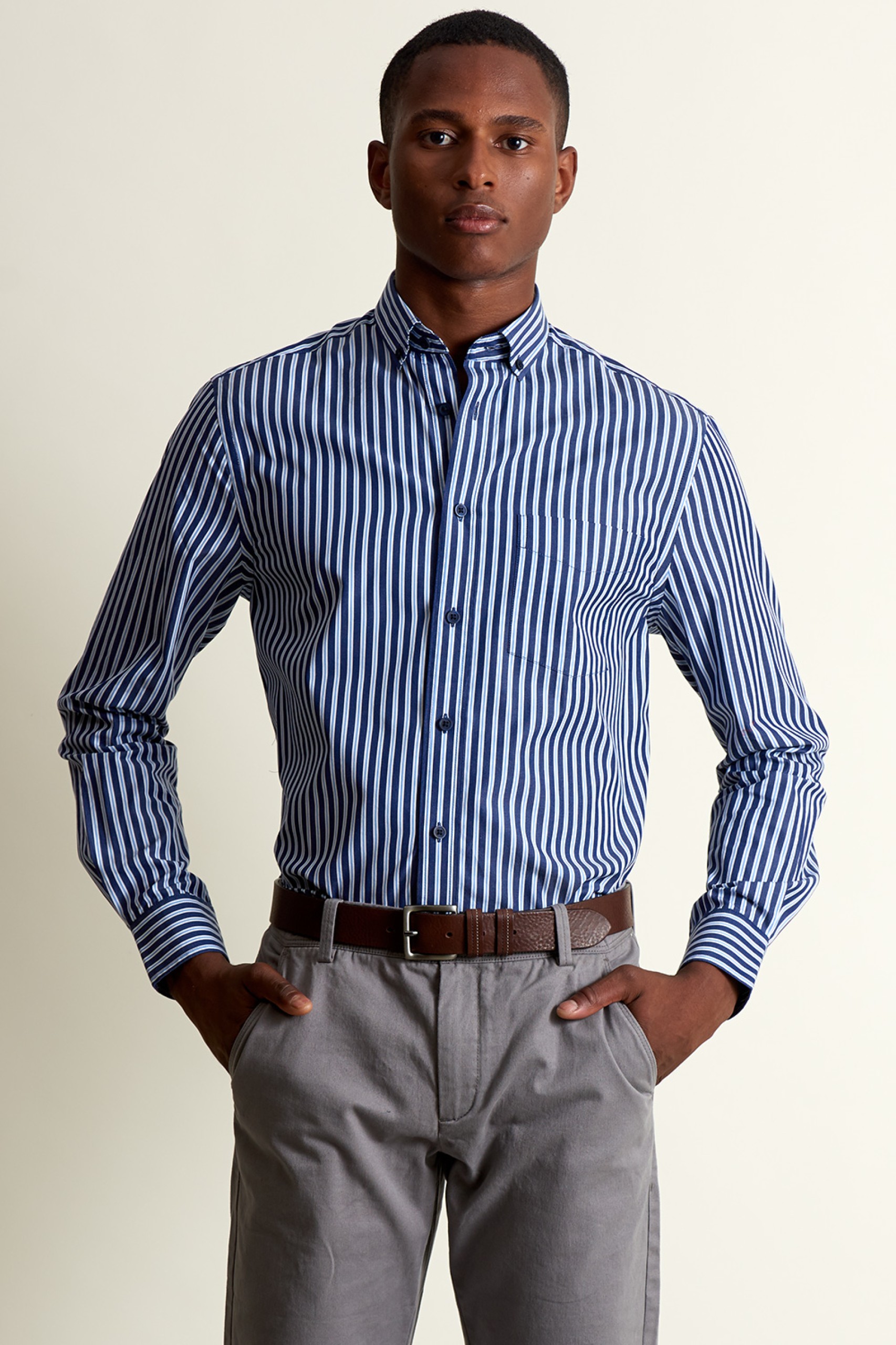 Camisa a rayas regular fit