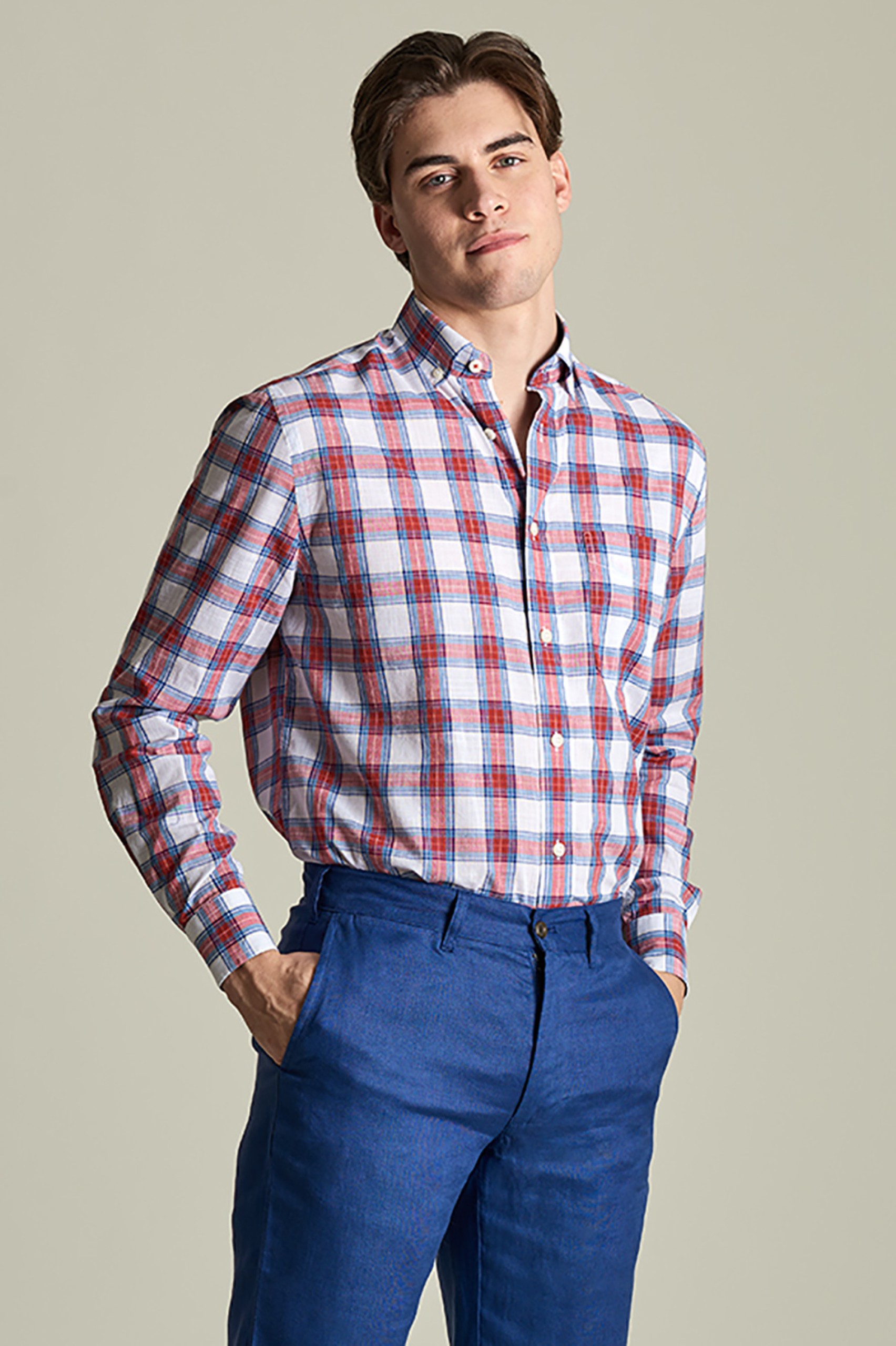 Camisa regular fit a cuadros