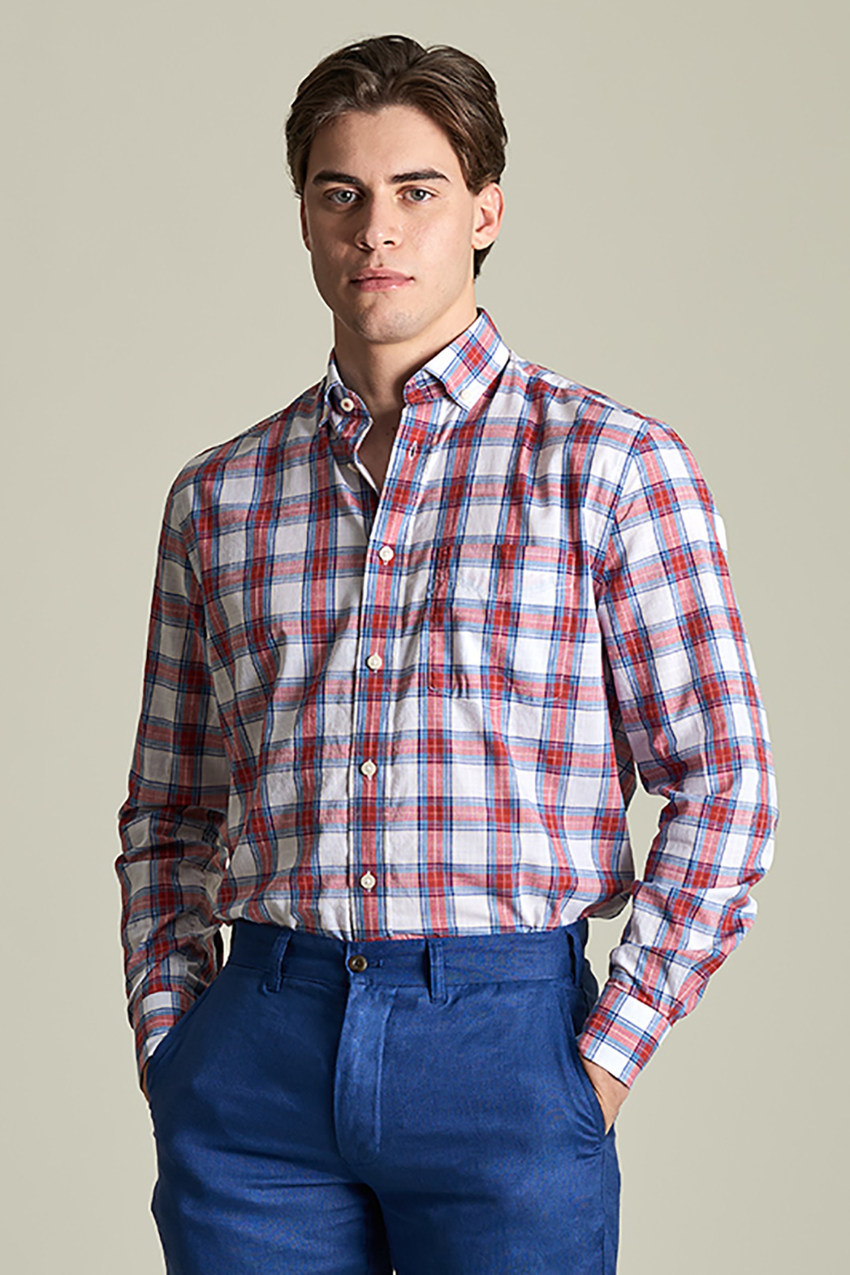 Camisa regular fit a cuadros