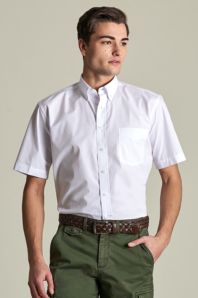 Short-sleeved shirt with pocket