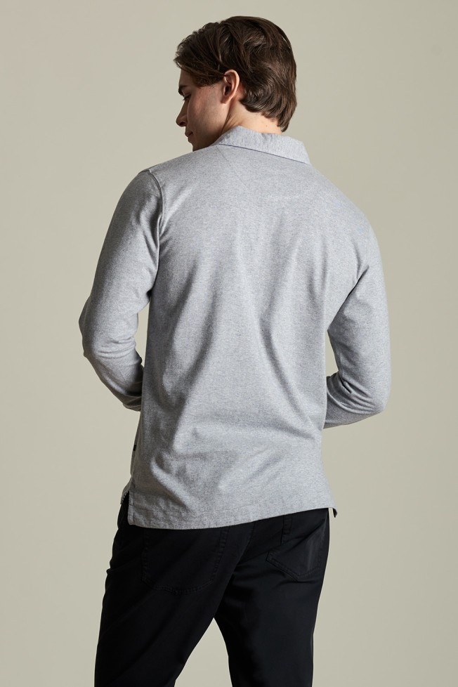 Polo manga comprida de algodo