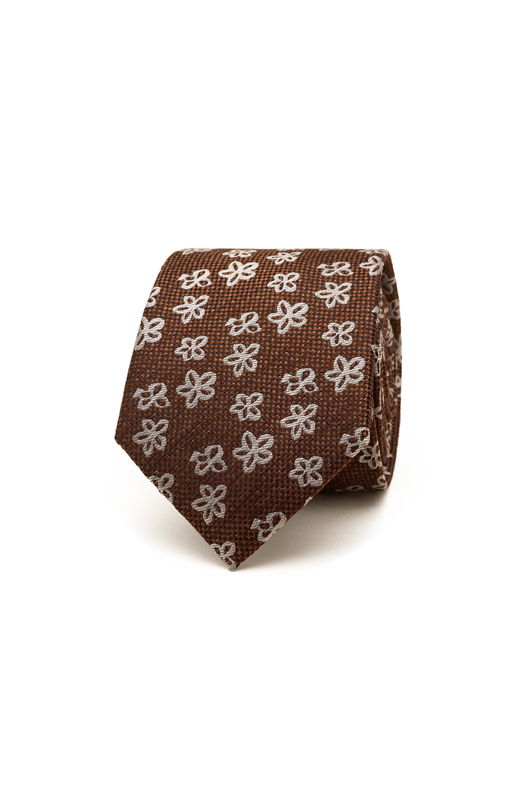 Corbata de seda con estampado de flores