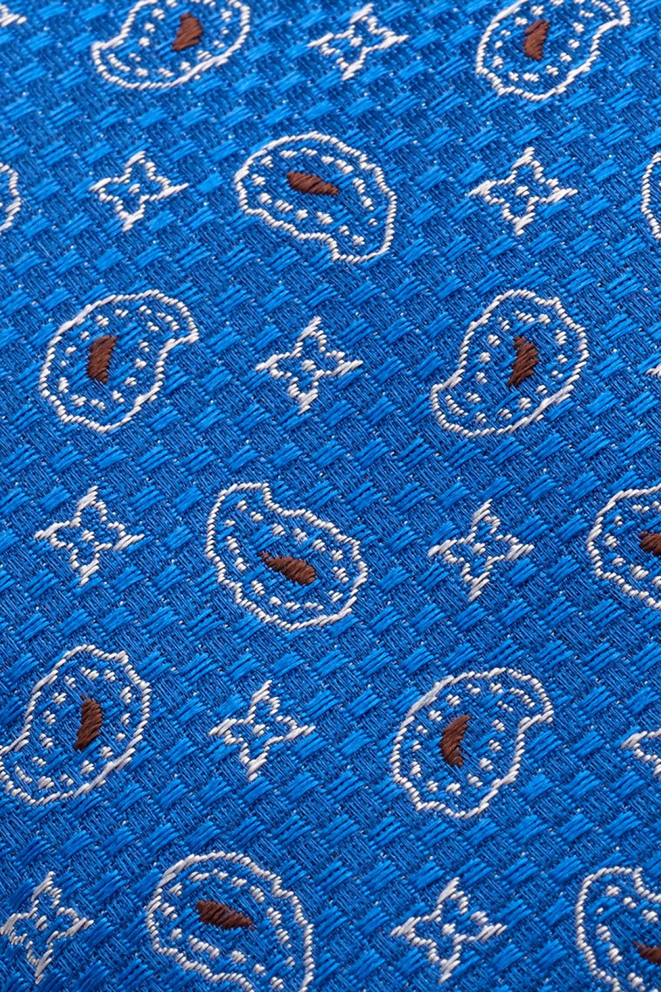 Corbata de seda con estampado de cornucopias