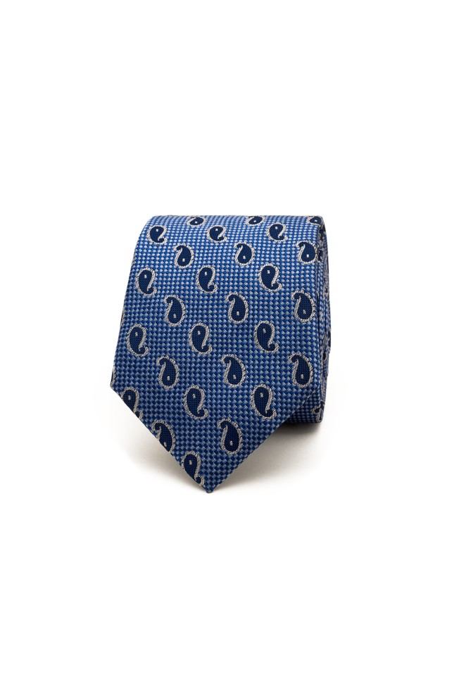 Corbata de seda con estampado cornucopia