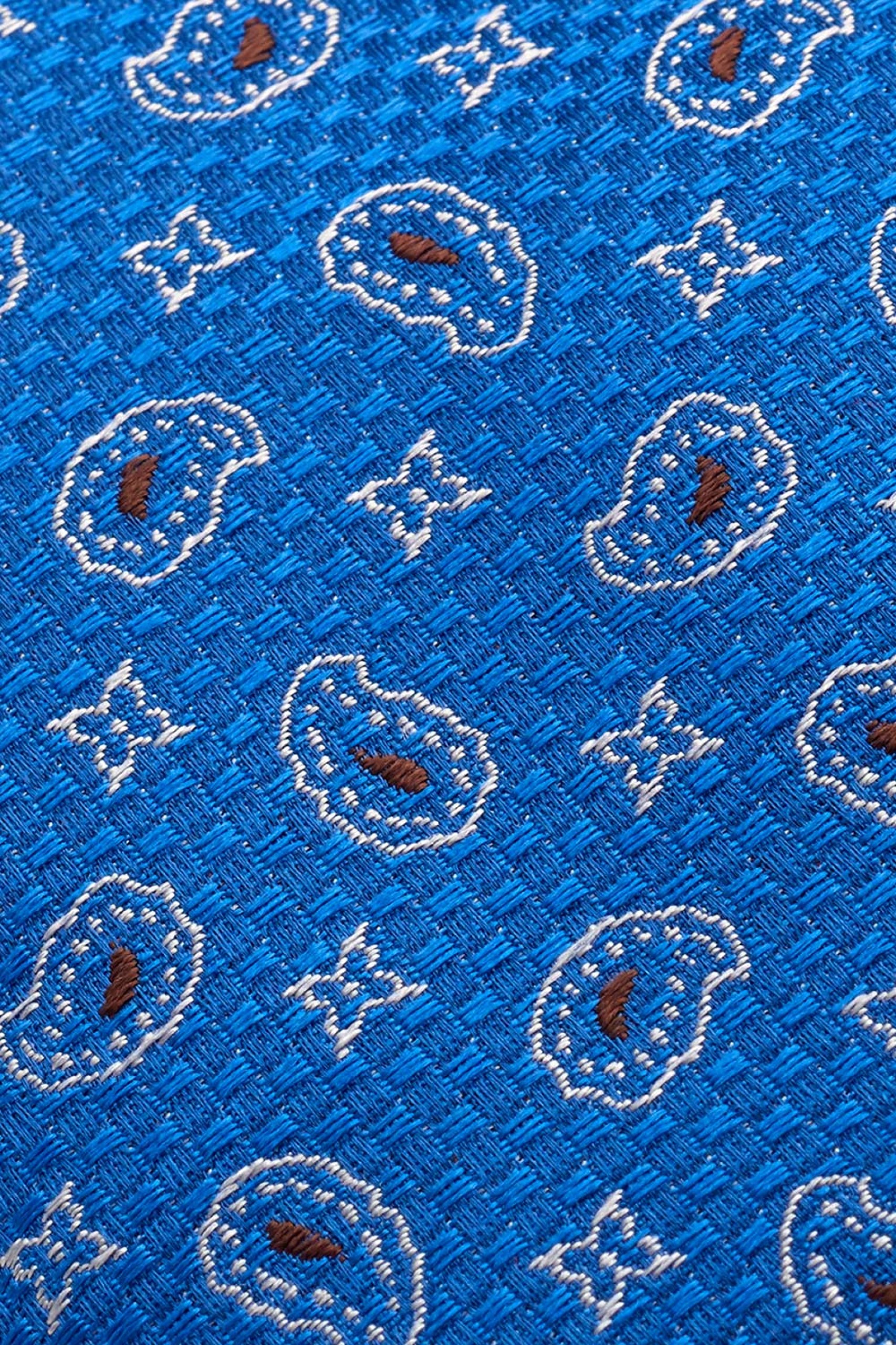 Corbata de seda con estampado de cornucopias