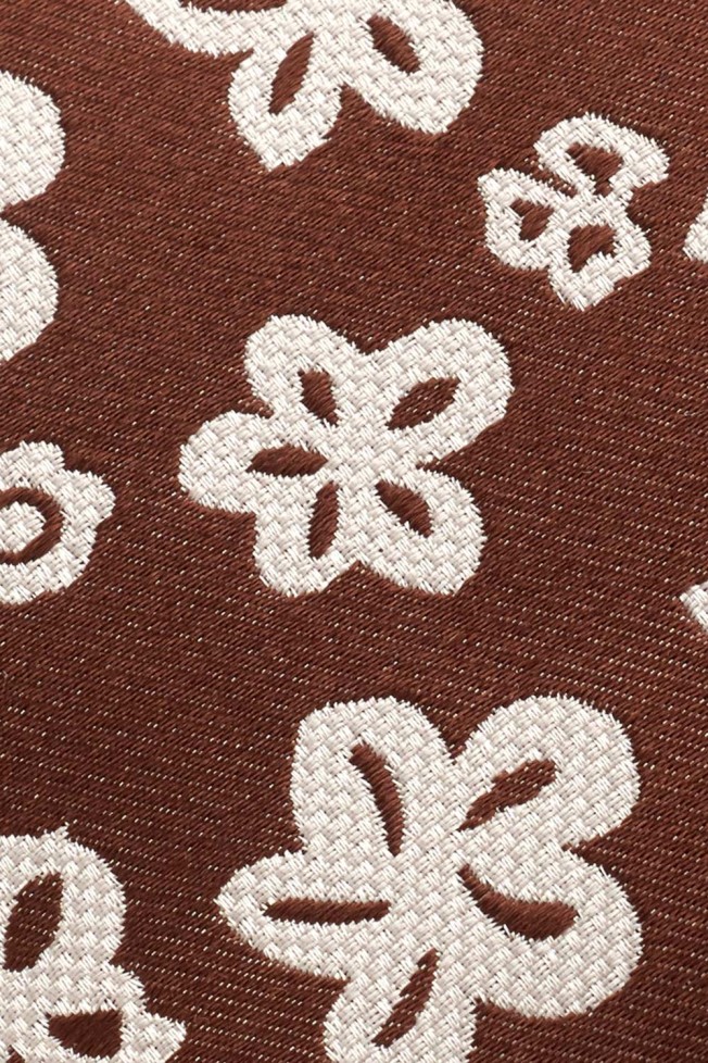 Corbata de seda con estampado de flores