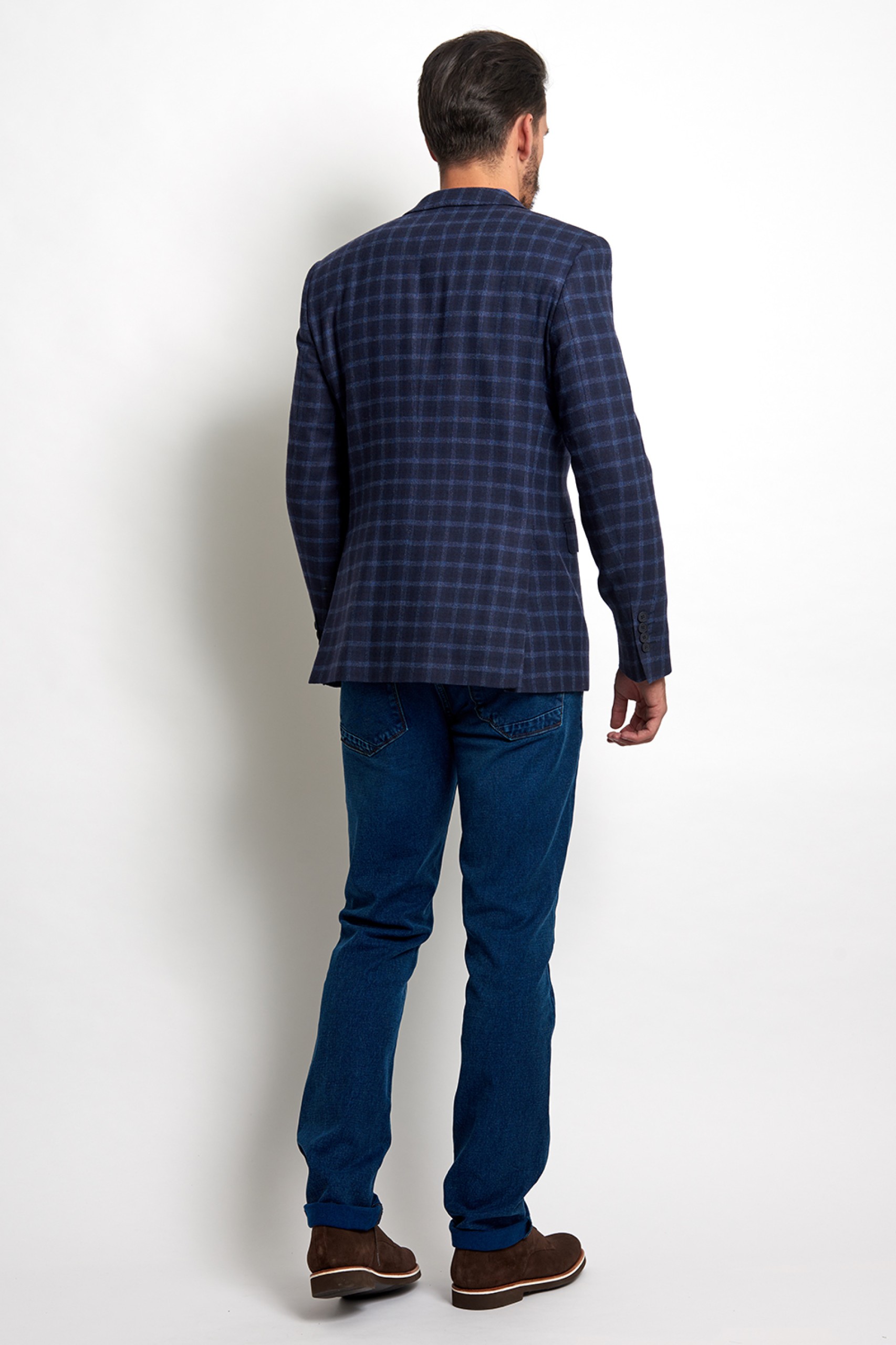 Blazer slim fit a cuadros mediano