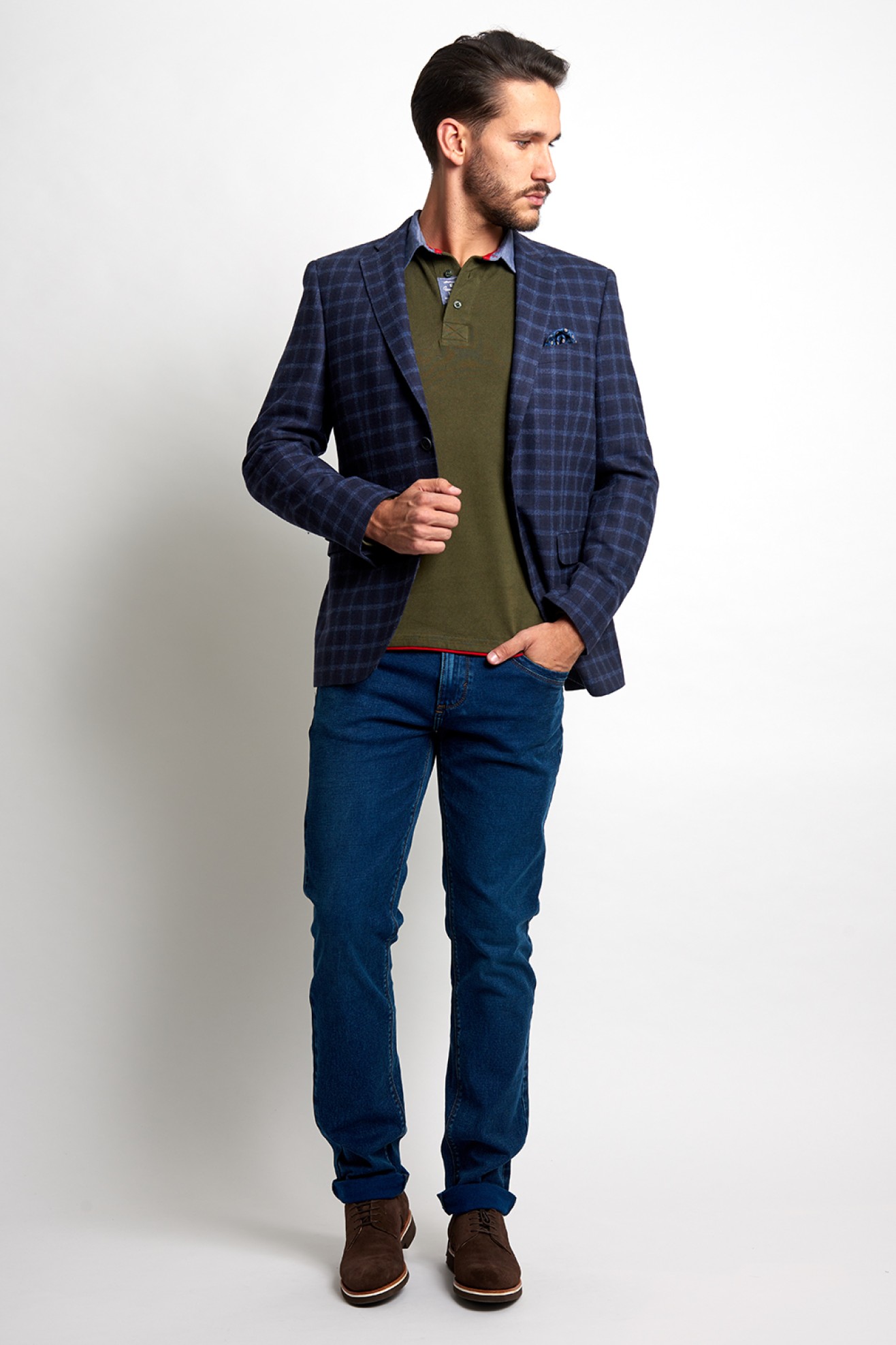 CASACO CINTADO XADREZ MDIO