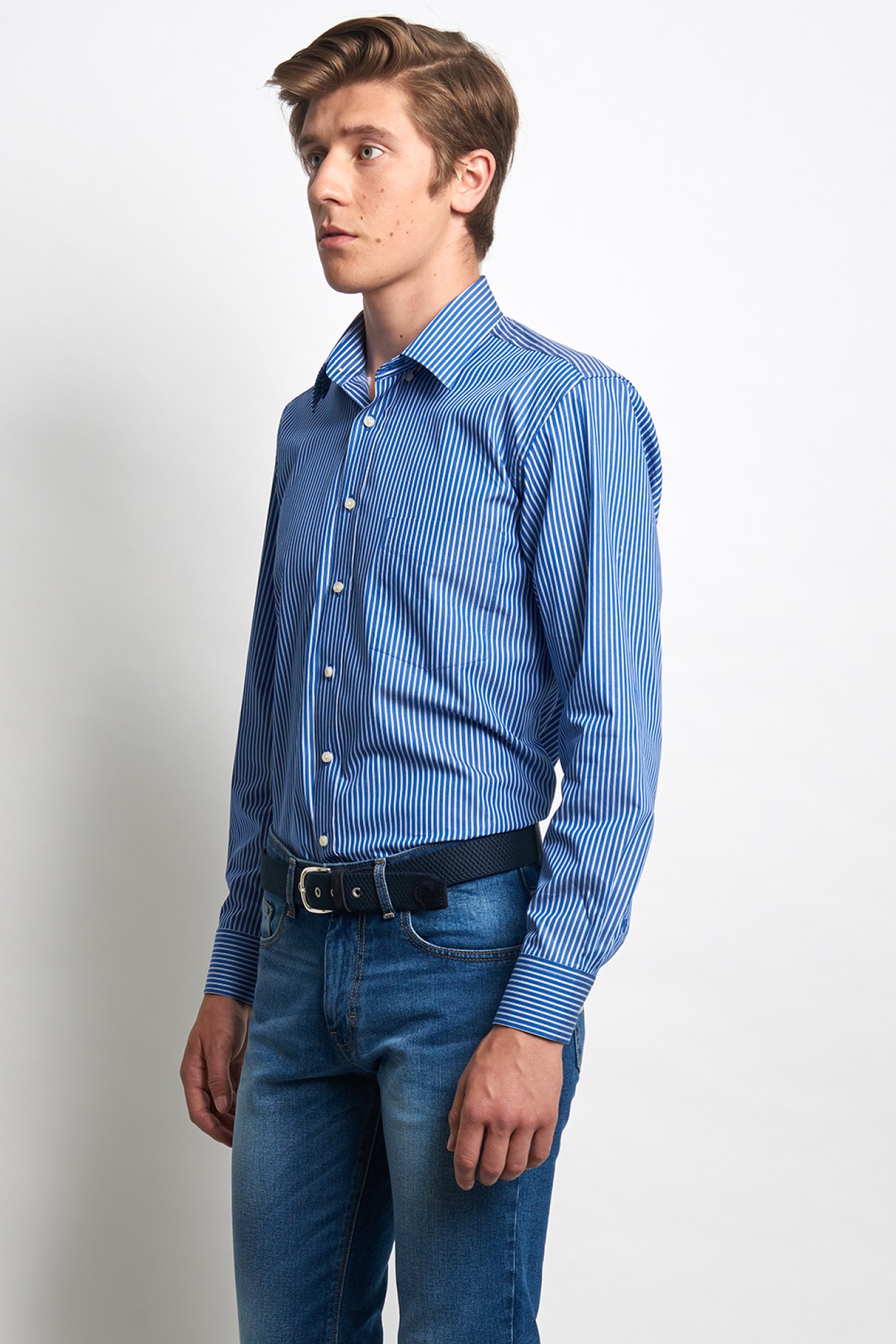 Camisa slim fit s riscas