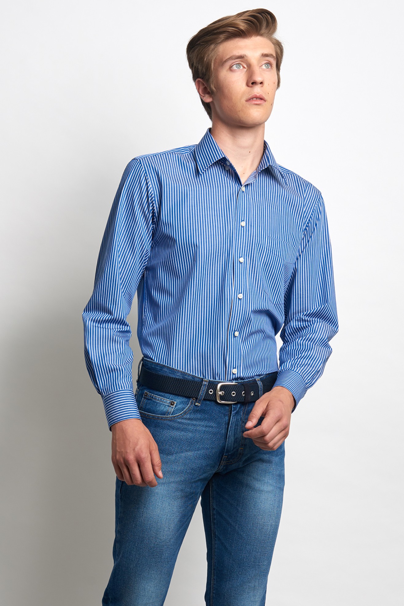 Camisa slim fit s riscas